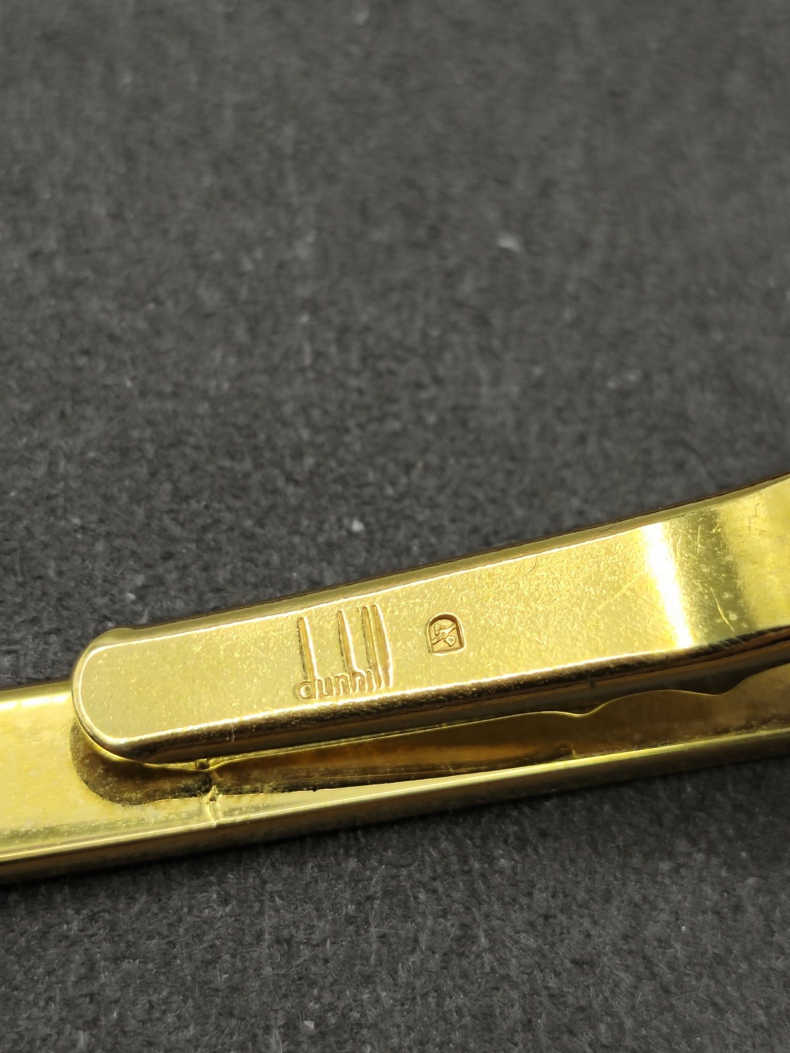 Dunhill Gold Tone & White Tie Clip image 3
