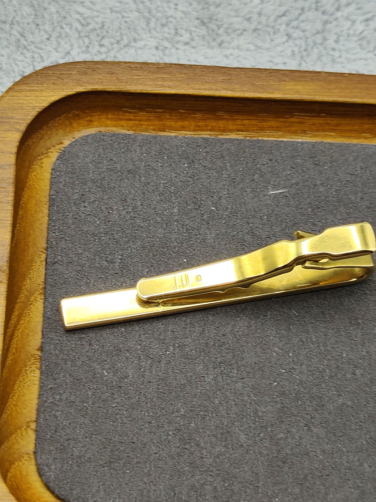 Dunhill Gold Tone & White Tie Clip image 4