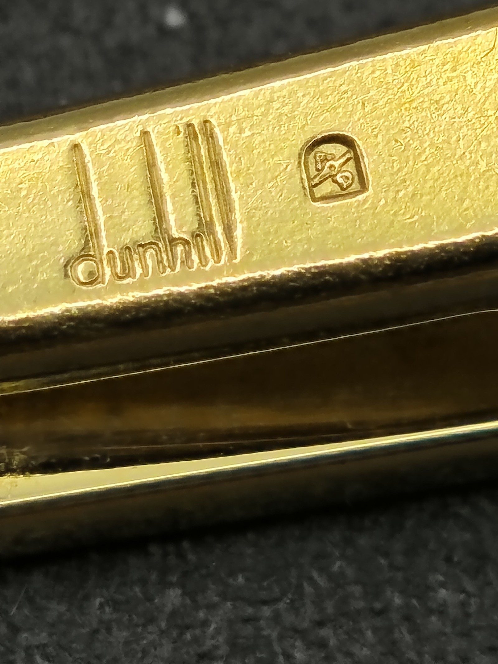 Dunhill Gold Tone & White Tie Clip image 5