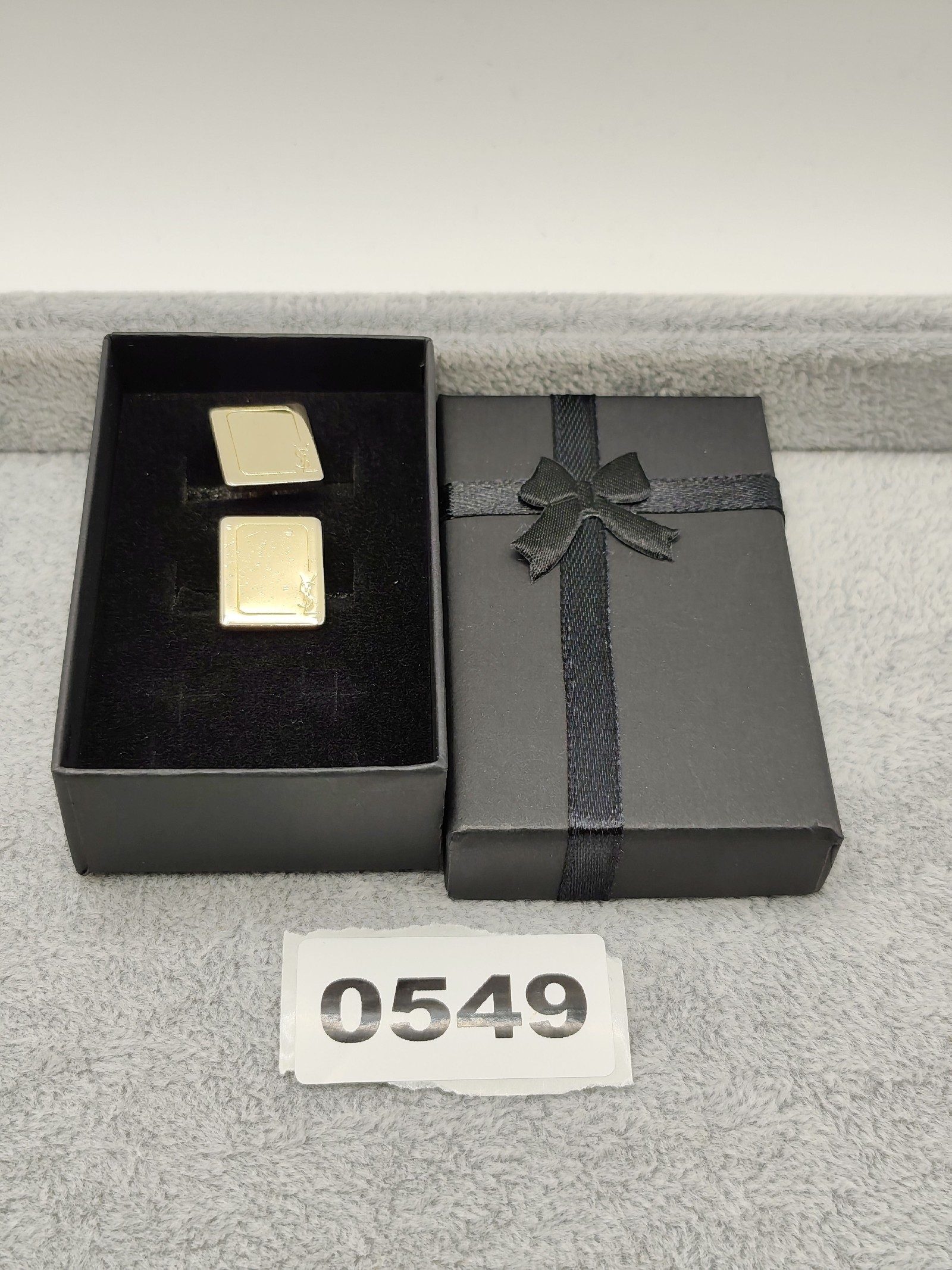 YSL Gold Tone Men's Rectangular Cufflinks