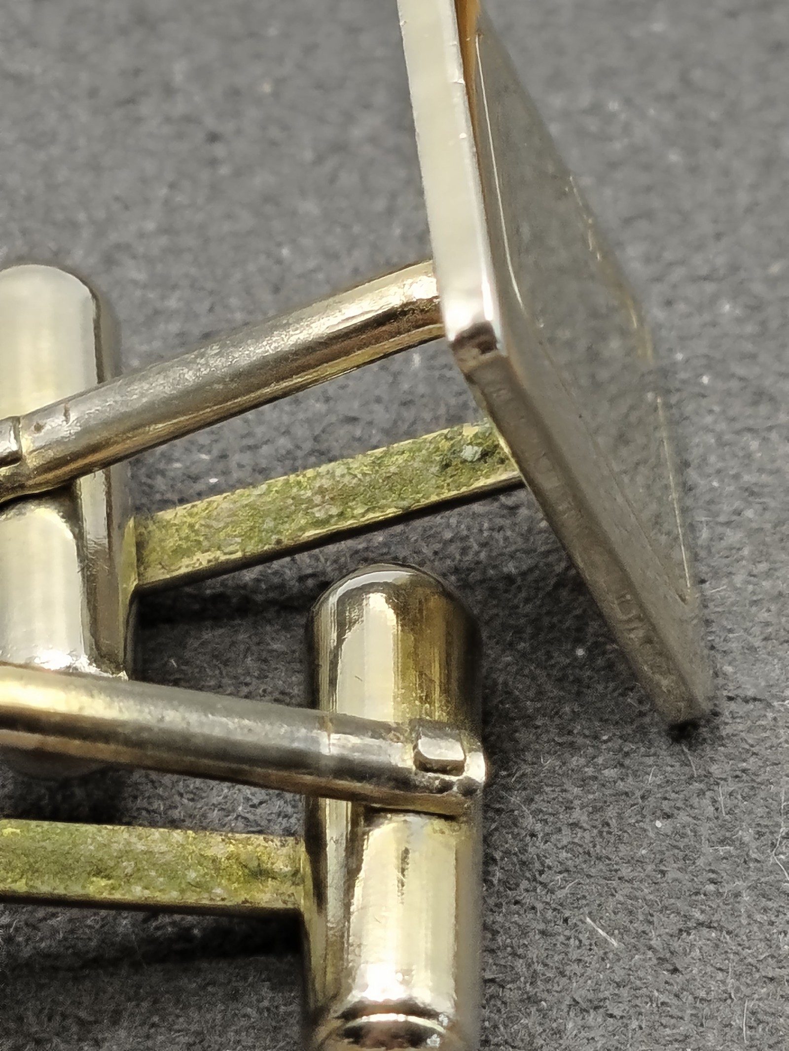 YSL Gold Tone Men's Rectangular Cufflinks image 7