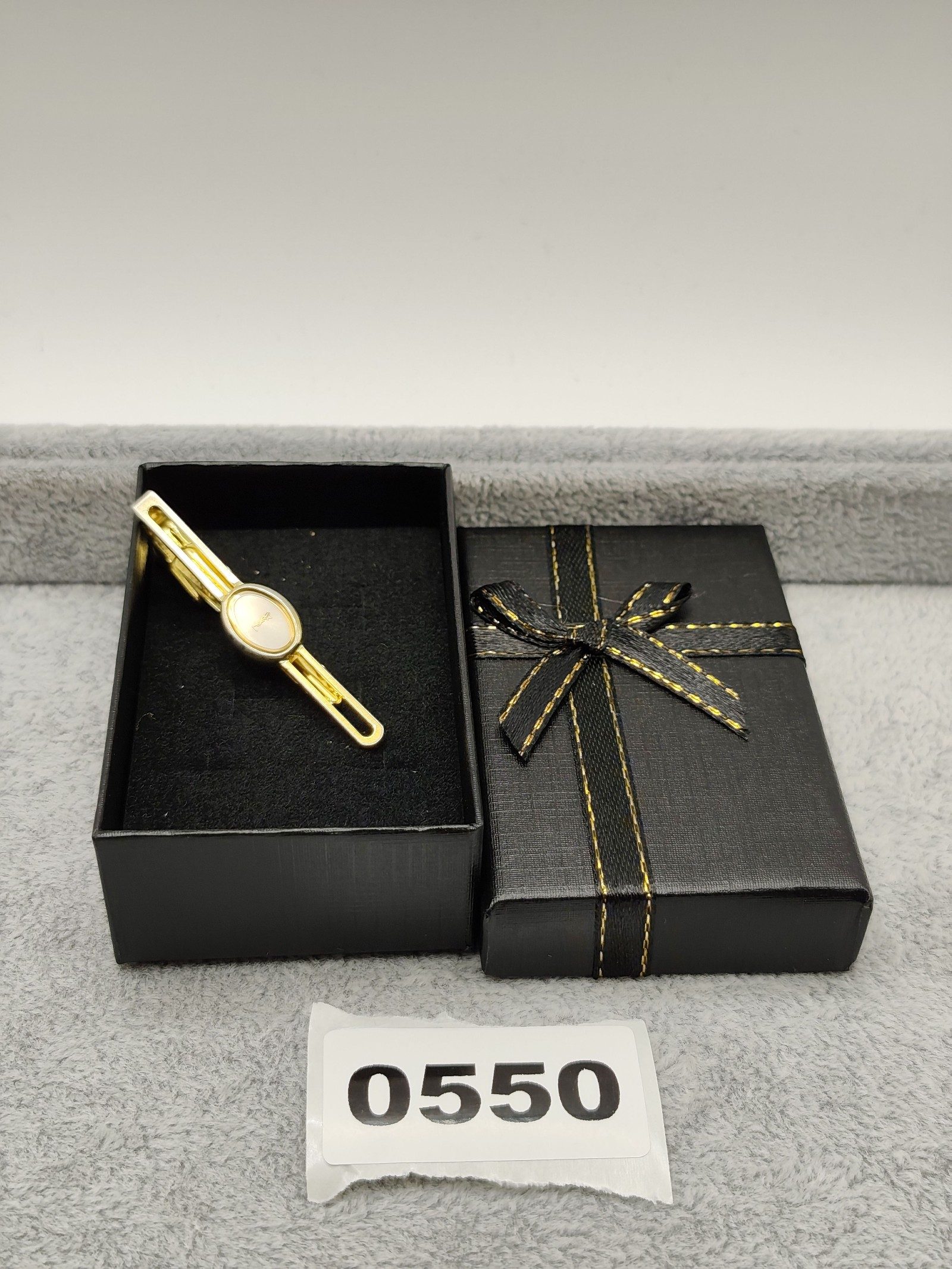 Yves Saint Laurent Gold-tone & Silver-tone Tie Clip