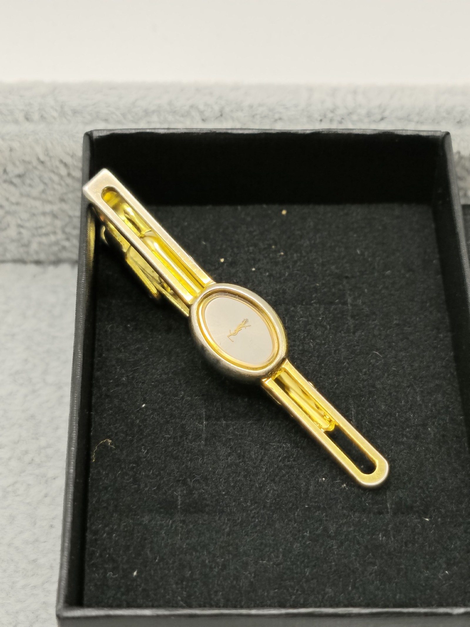 Yves Saint Laurent Gold-tone & Silver-tone Tie Clip image 2