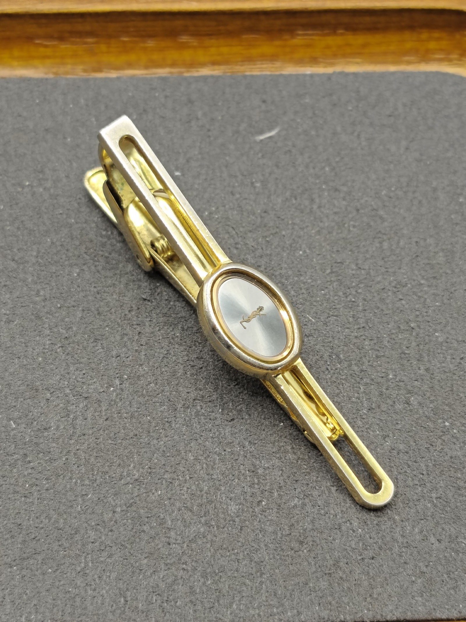 Yves Saint Laurent Gold-tone & Silver-tone Tie Clip image 3