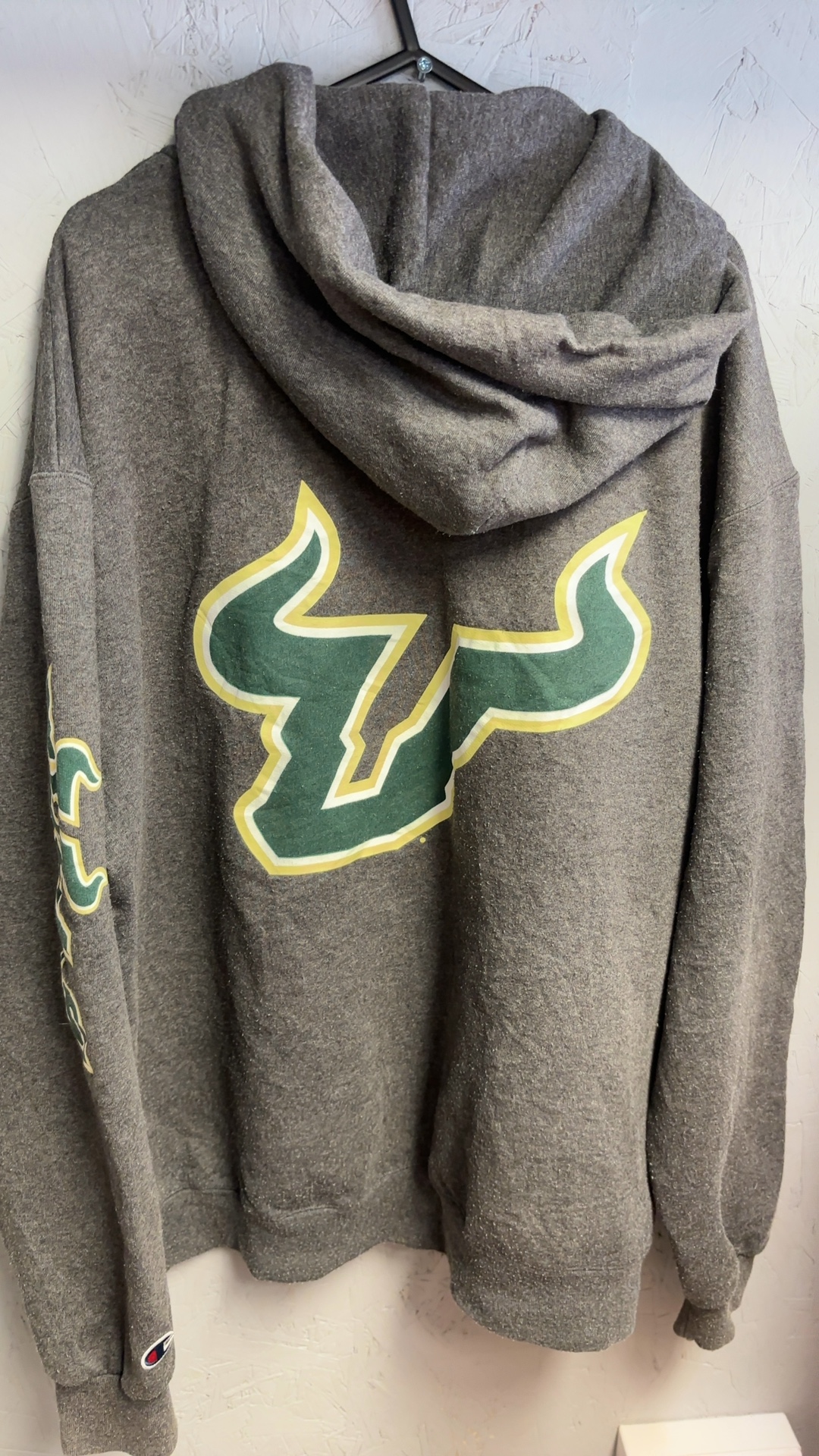 Champion Men's Grey USF Hoodie Large Cotton Blend image 3