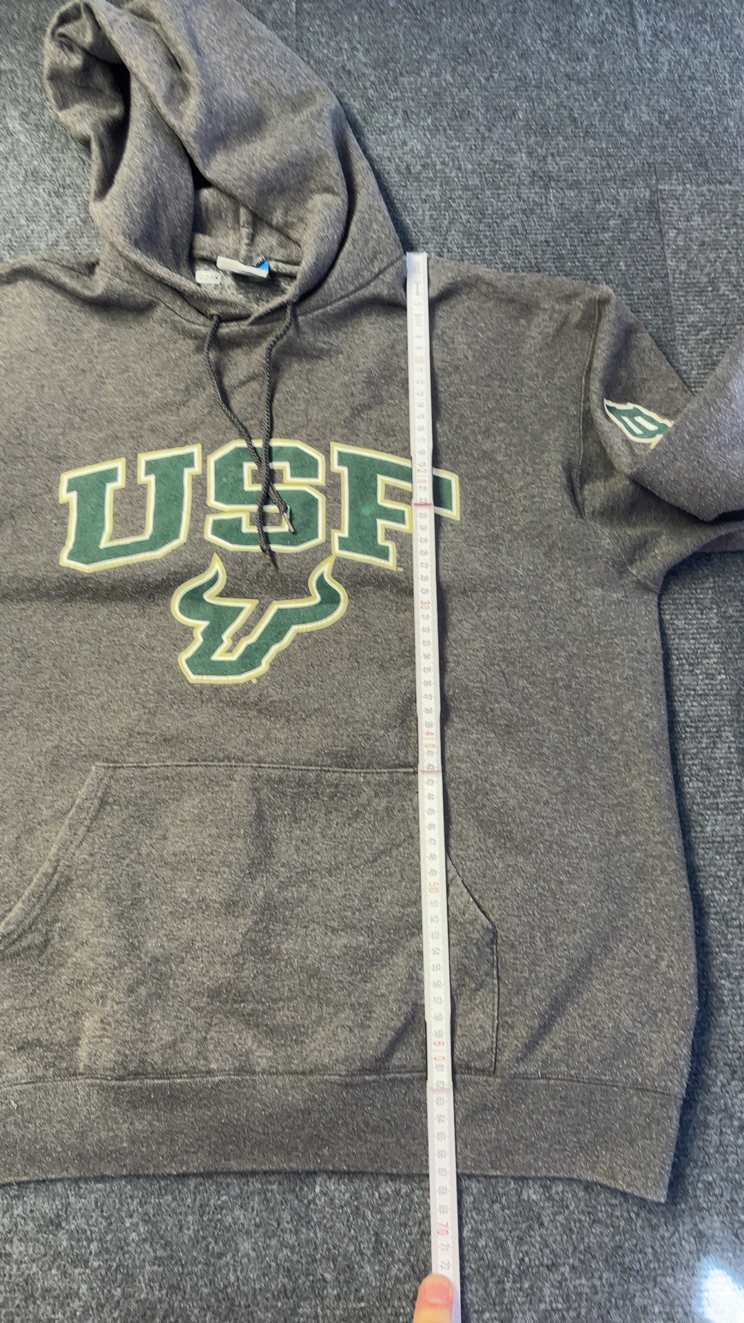 Champion Men's Grey USF Hoodie Large Cotton Blend image 4