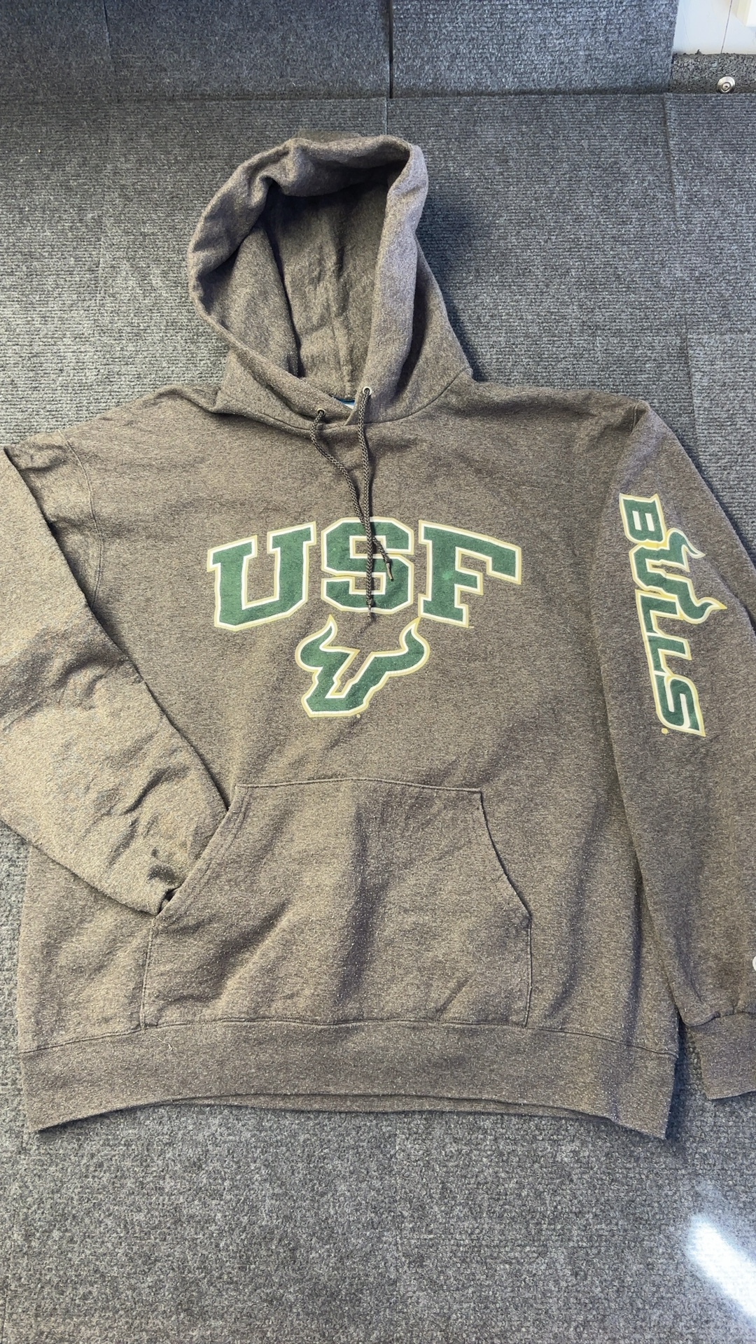 Champion Men's Grey USF Hoodie Large Cotton Blend