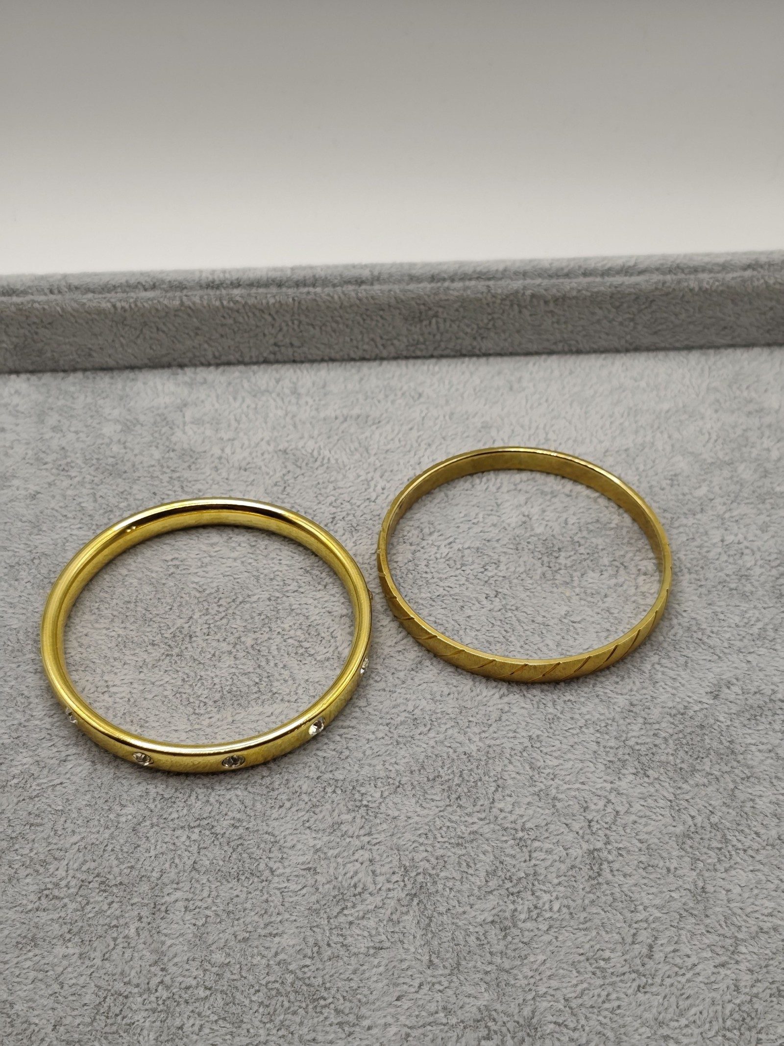Monet Gold Tone Crystal Bangle Bracelets Set image 3
