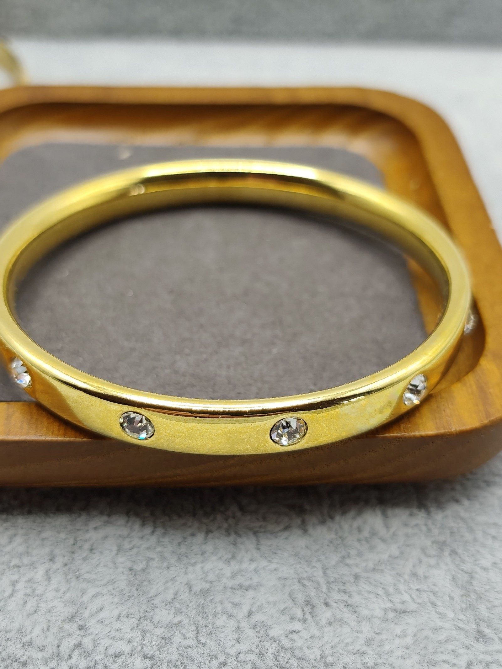 Monet Gold Tone Crystal Bangle Bracelets Set image 4