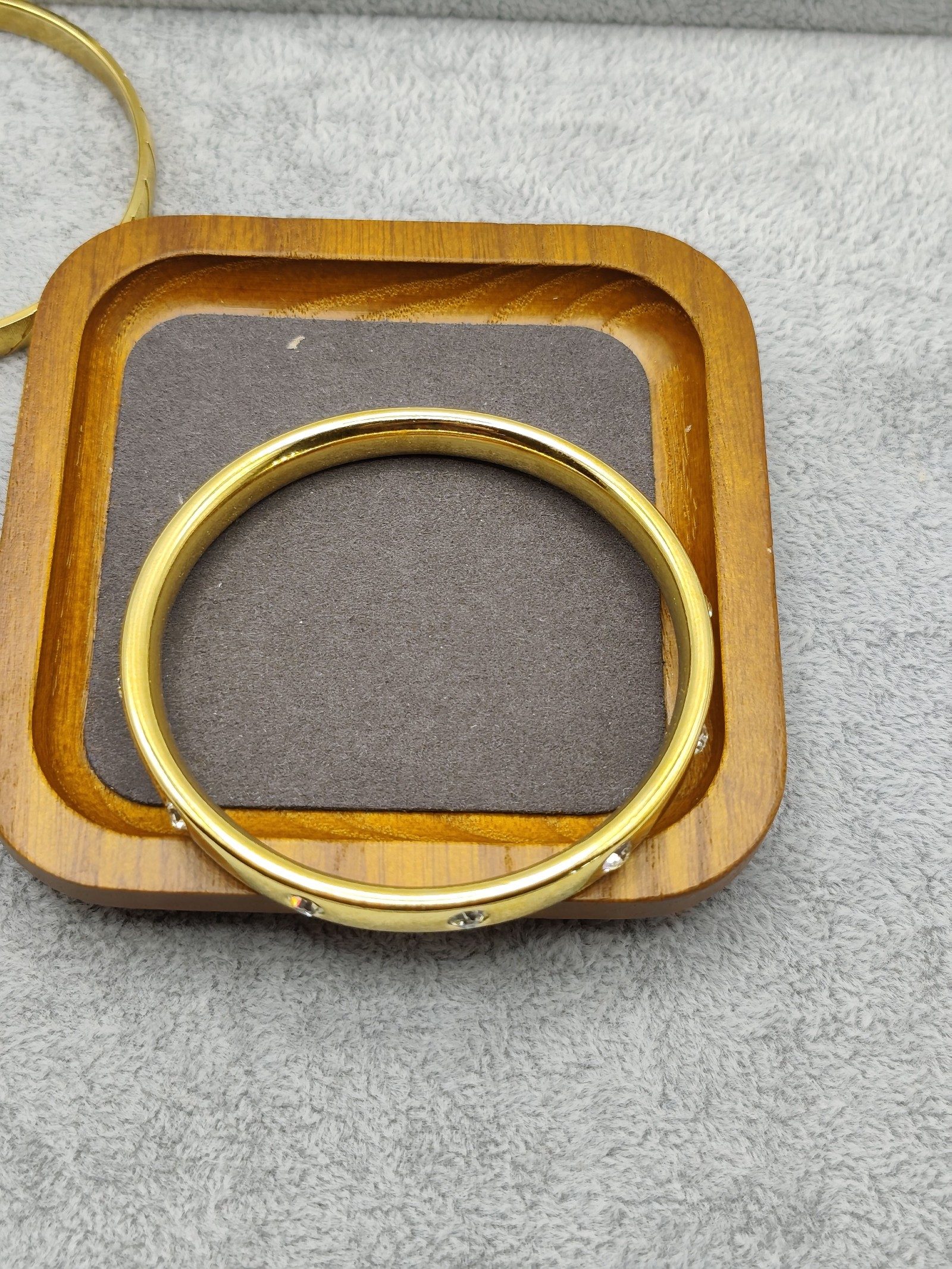 Monet Gold Tone Crystal Bangle Bracelets Set image 5