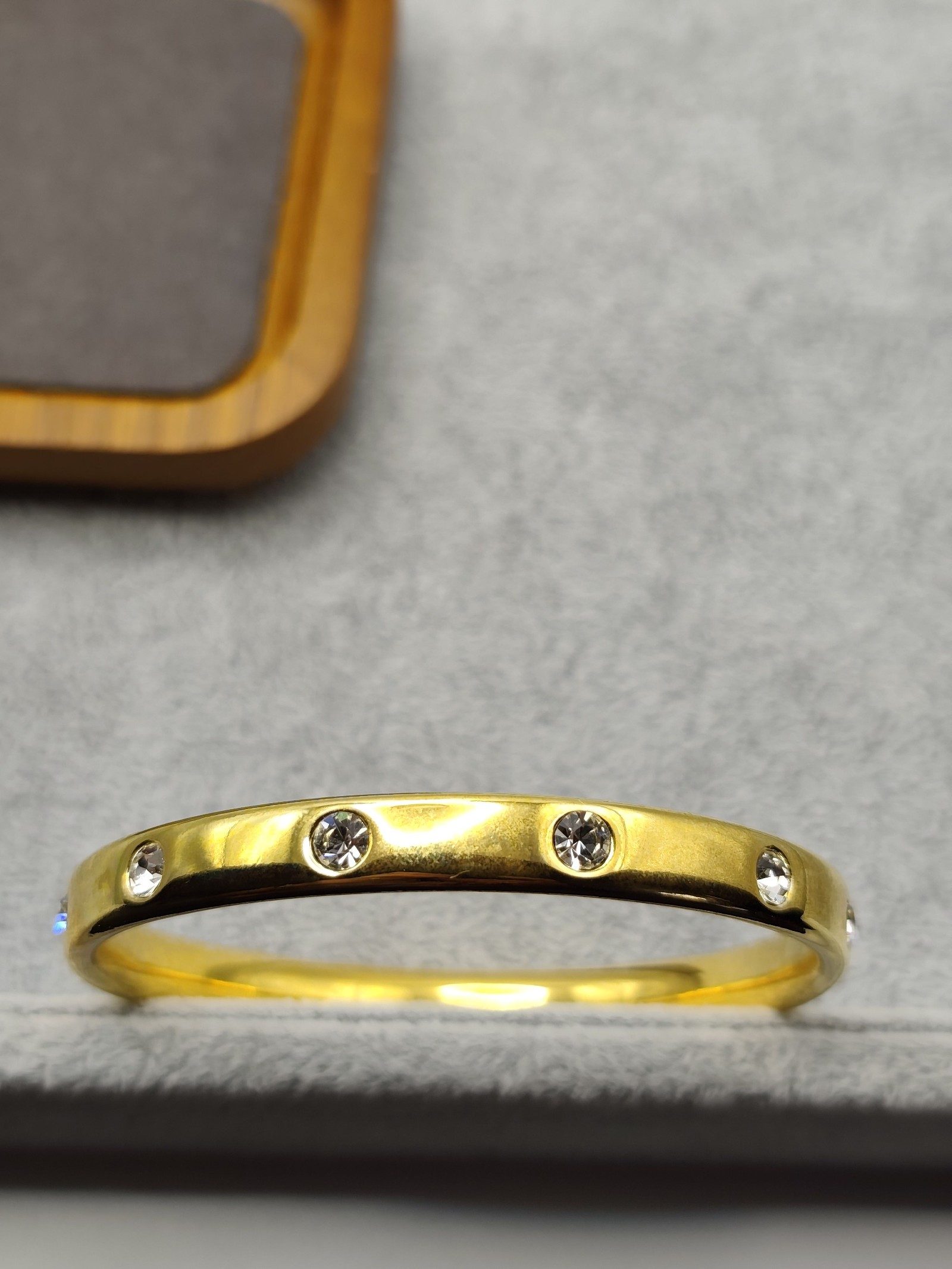 Monet Gold Tone Crystal Bangle Bracelets Set image 7