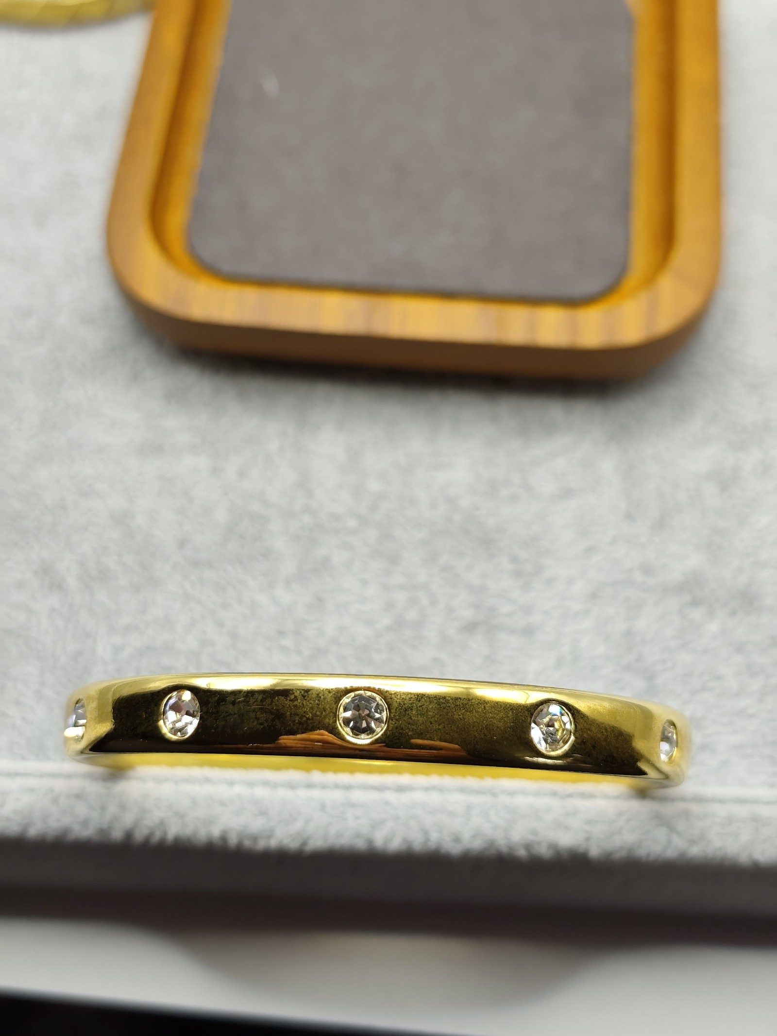 Monet Gold Tone Crystal Bangle Bracelets Set image 8