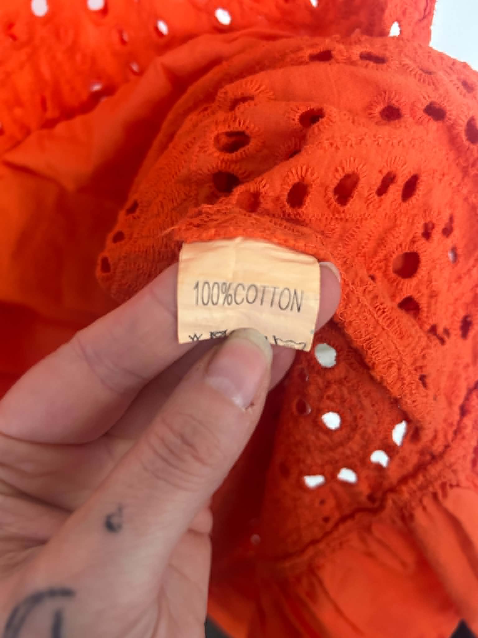 Orange Women's Cotton Sleeveless crop Top no size measures up to a UK 18/20 image 5