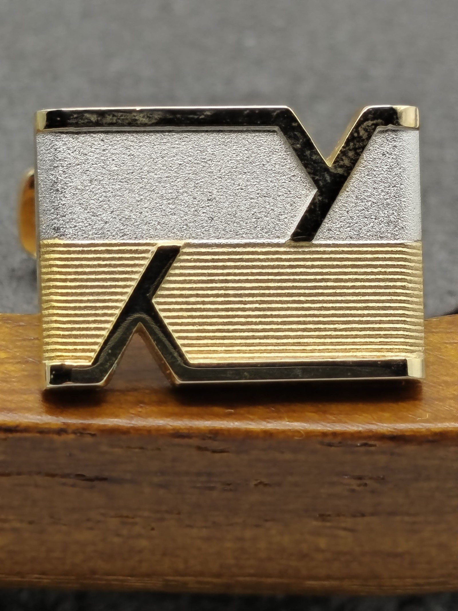 Yves Saint Laurent Gold & Silver Men's Cufflinks & Tie Clip Set image 6