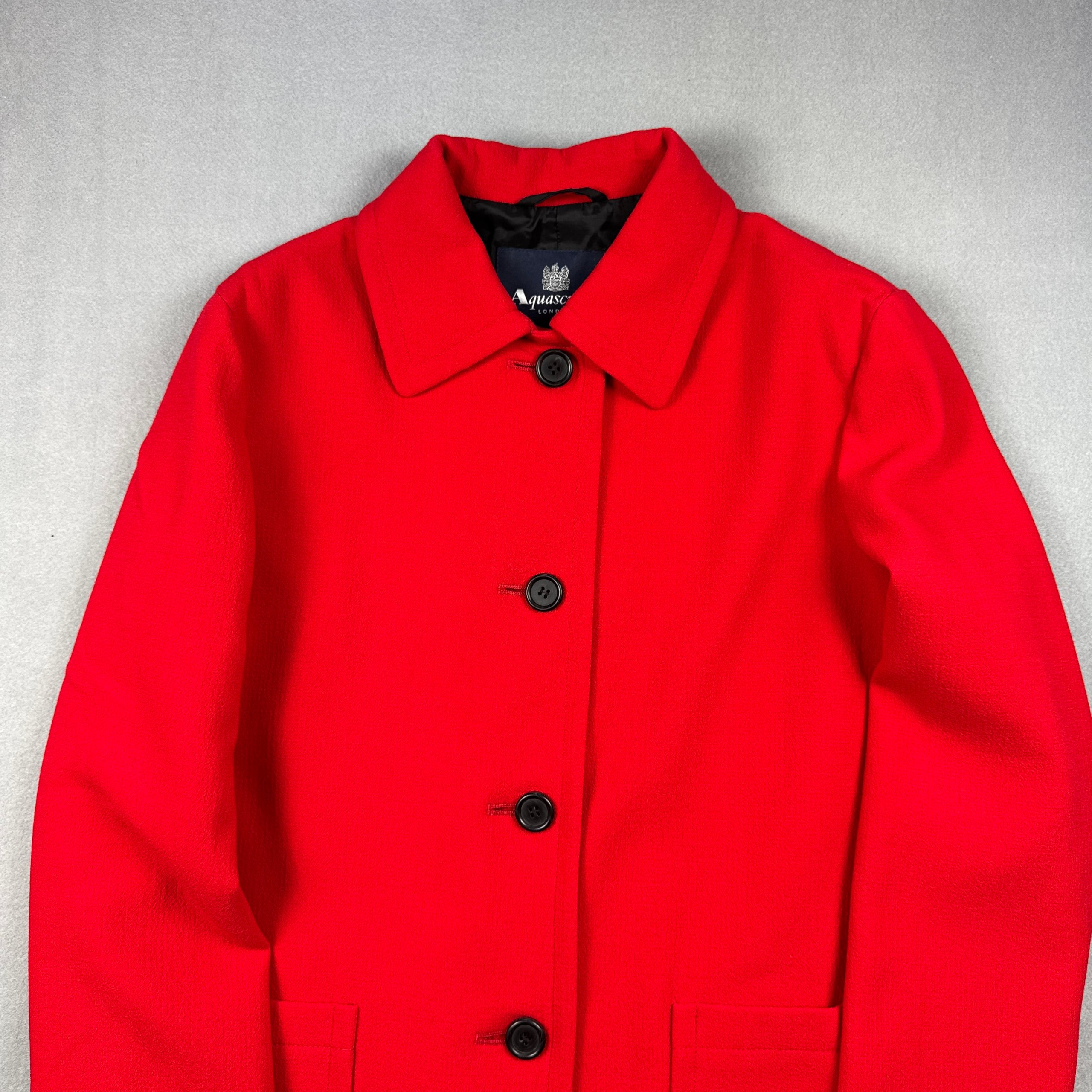 Aquascutum Red Wool Blend Coat Large Classic Regular fit Size 14 / L image 2