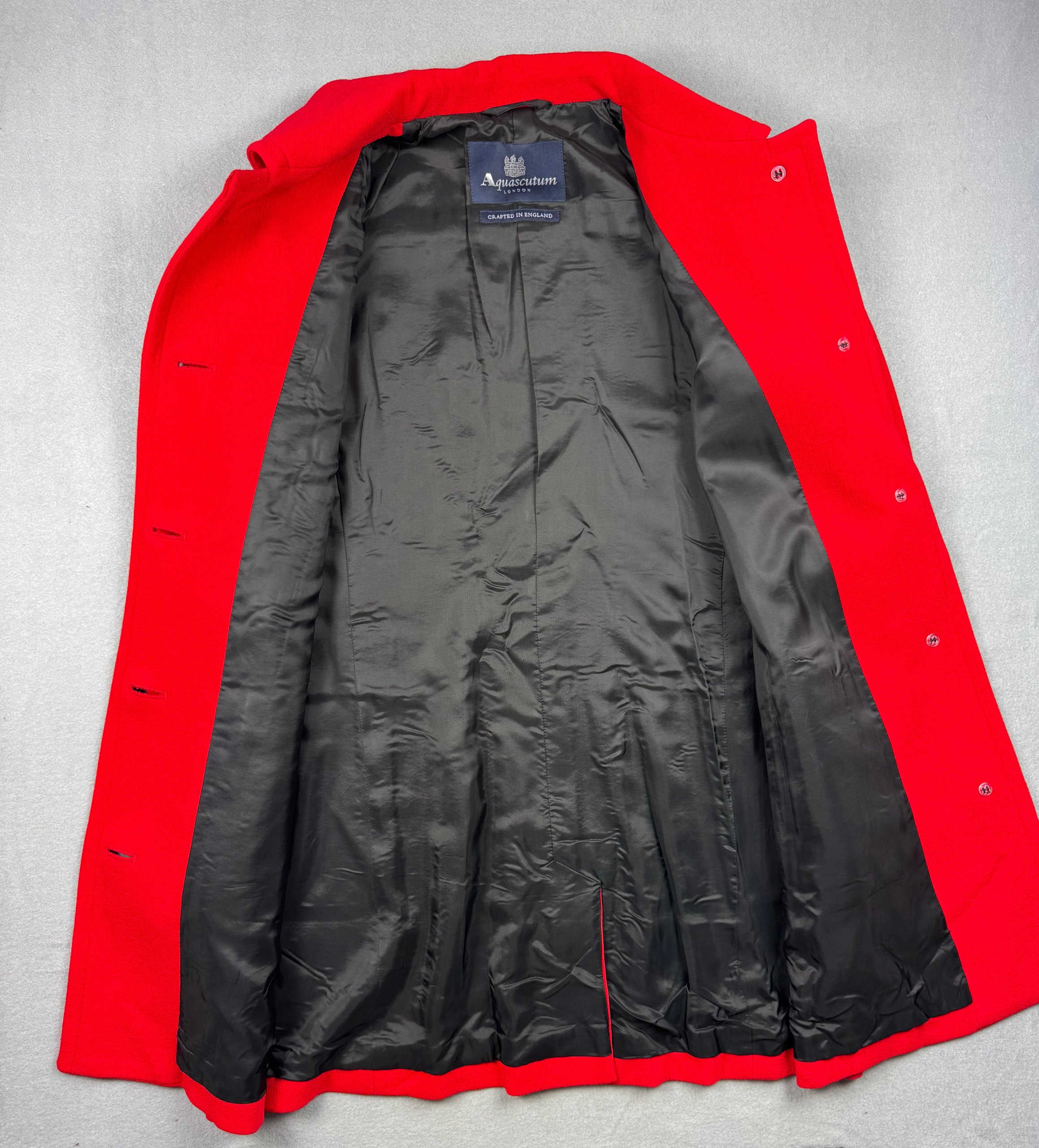 Aquascutum Red Wool Blend Coat Large Classic Regular fit Size 14 / L image 5