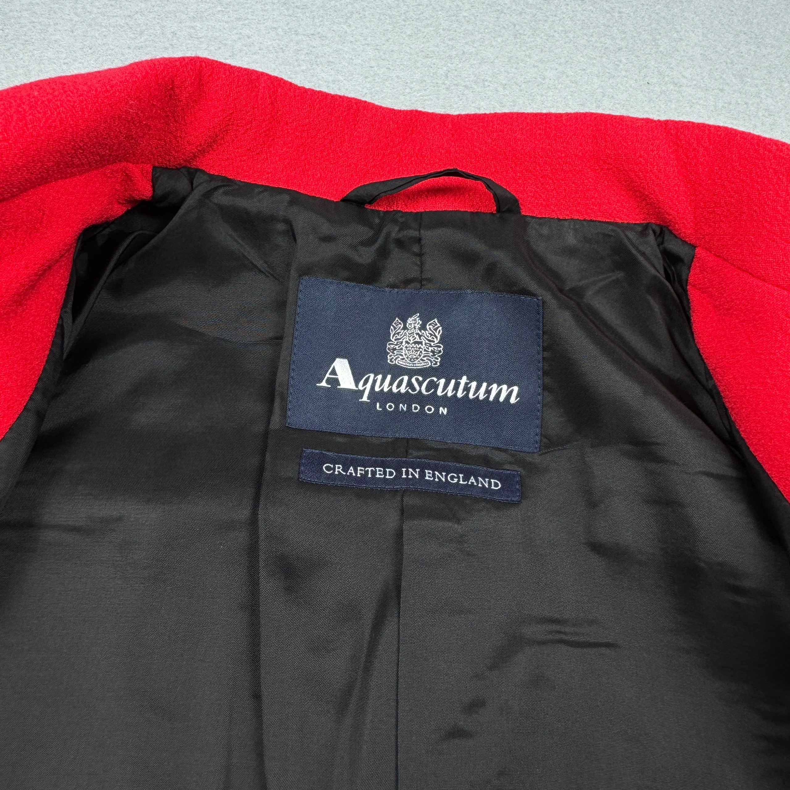Aquascutum Red Wool Blend Coat Large Classic Regular fit Size 14 / L image 6