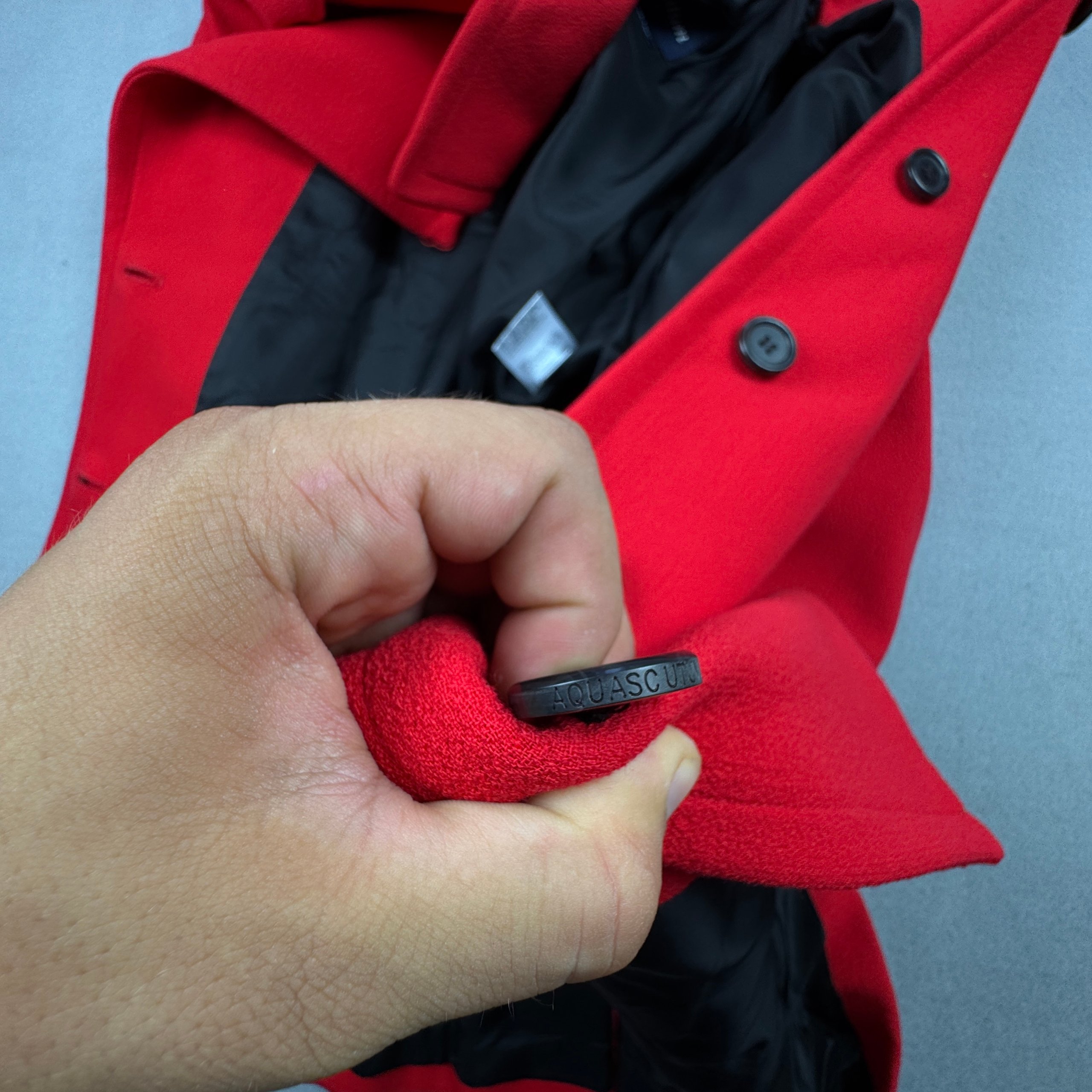 Aquascutum Red Wool Blend Coat Large Classic Regular fit Size 14 / L image 10