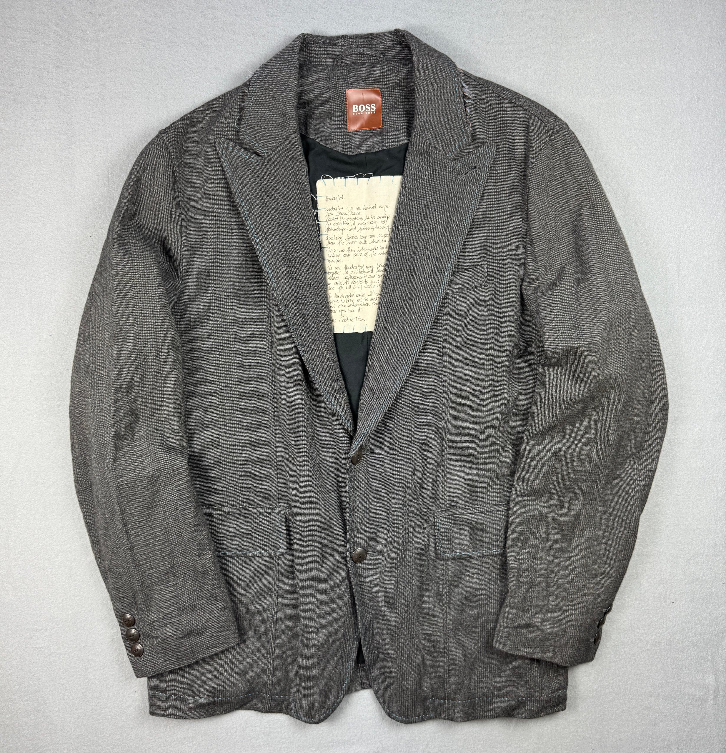 Hugo Boss Grey Wool / Steel Blend Blazer Classic Fit Size L / 52