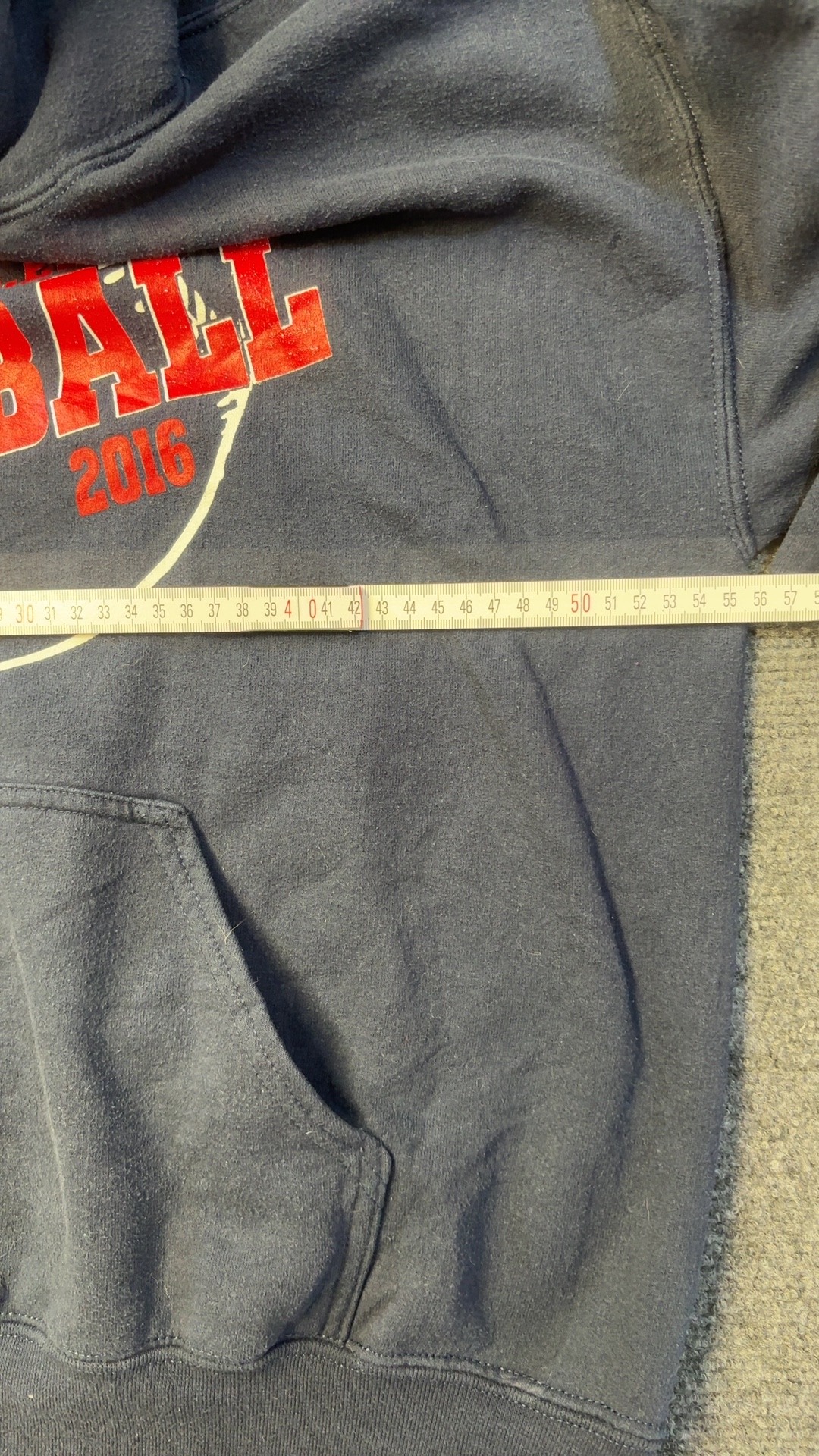 Gildan Unisex Navy Cotton-Polyester Softball Hoodie Medium good condition image 5