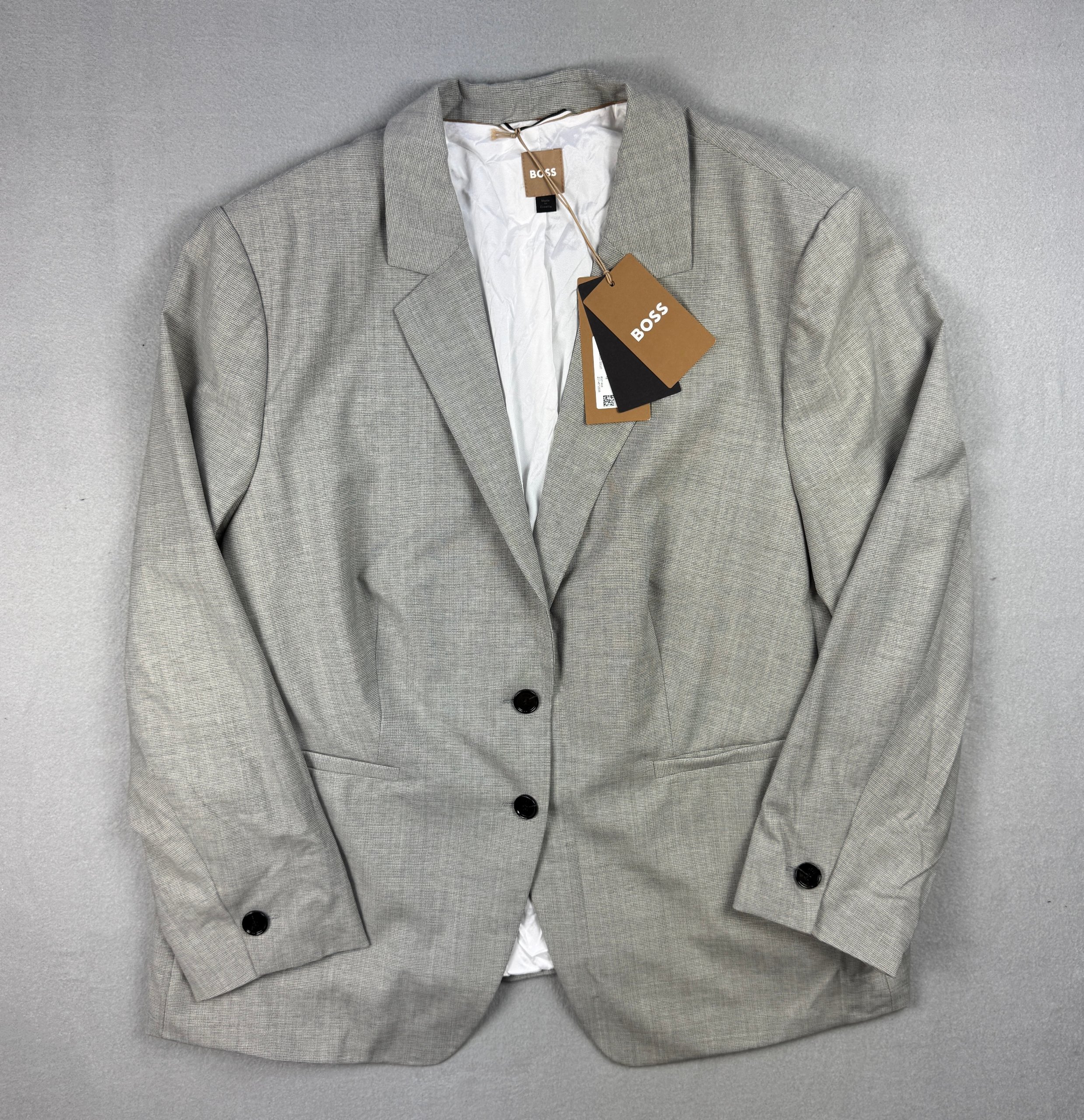 Women`s BOSS Grey Wool Blazer Classic Fit New with tags Size 50 / XL-XXL