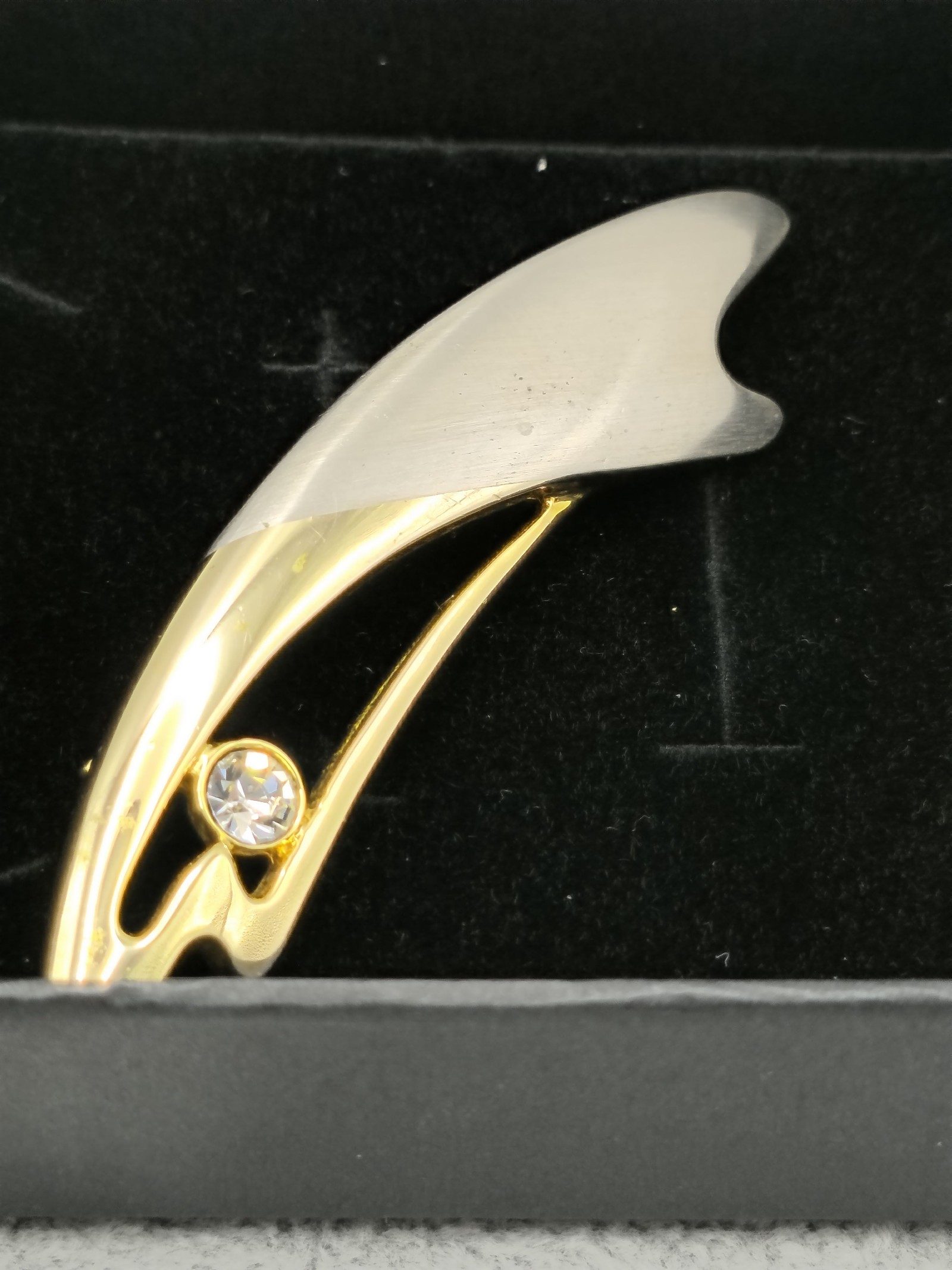 Pierre Cardin Gold & Silver Tone Brooch with Crystal image 2