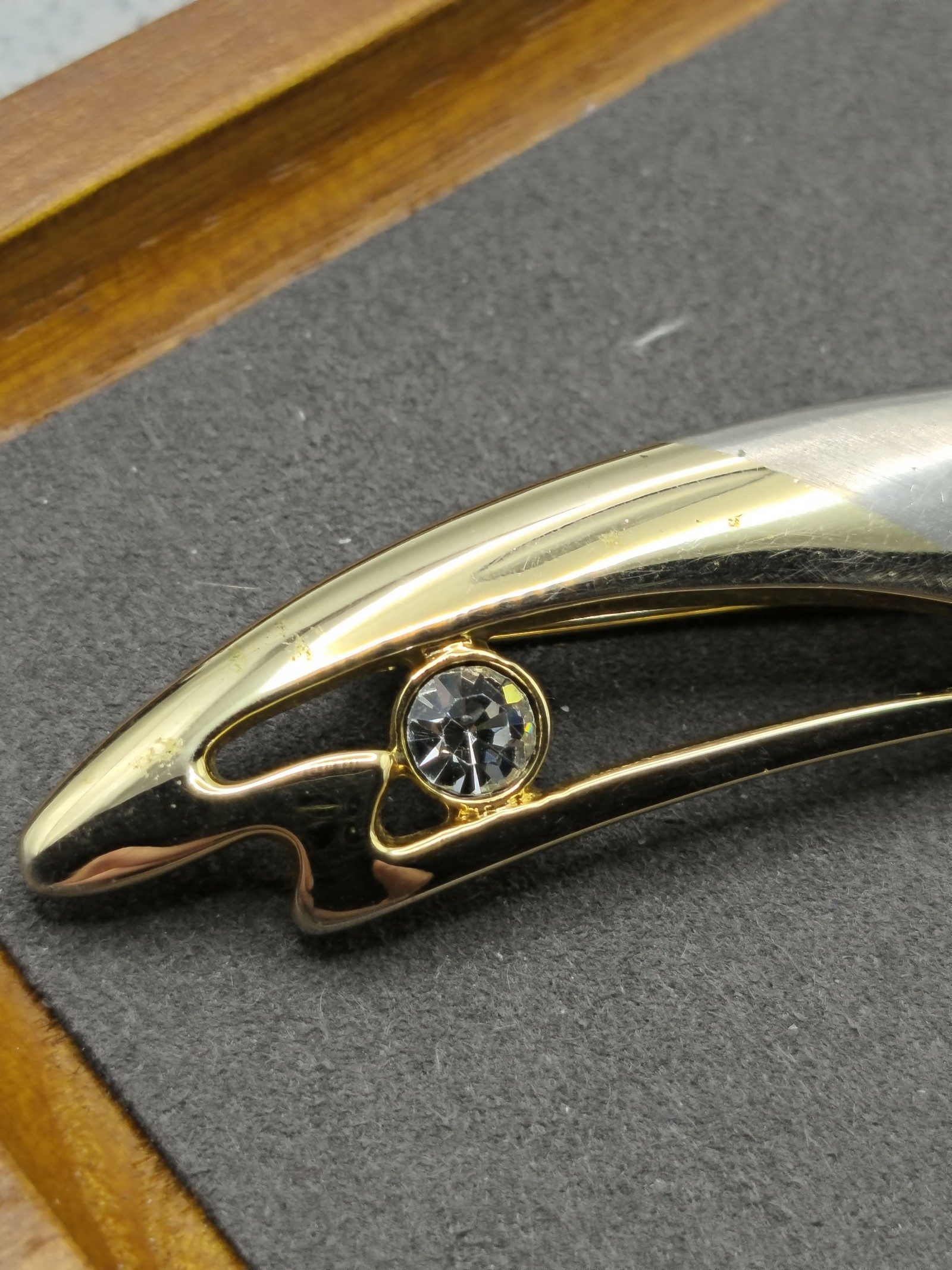 Pierre Cardin Gold & Silver Tone Brooch with Crystal image 4