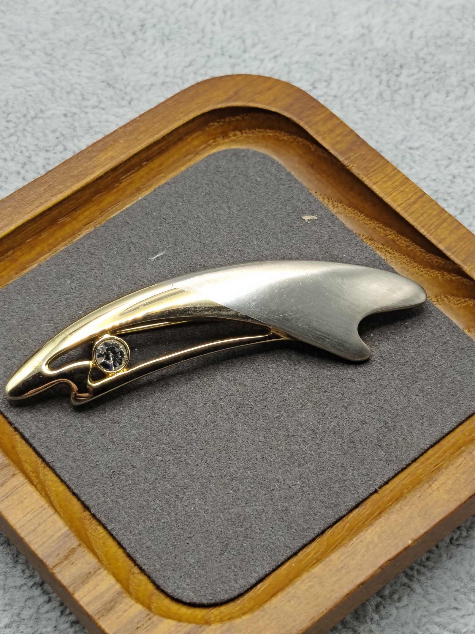 Pierre Cardin Gold & Silver Tone Brooch with Crystal image 5