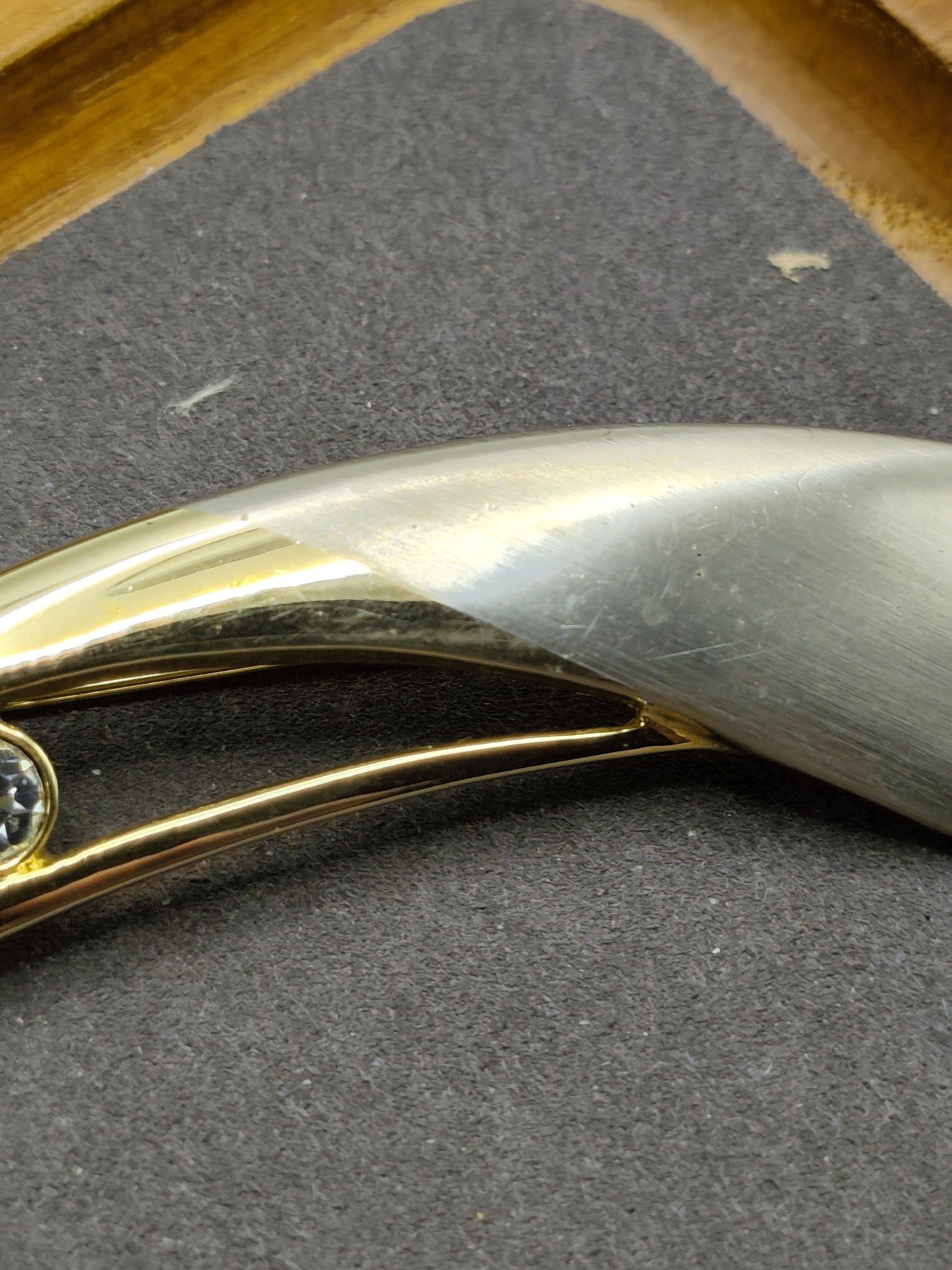 Pierre Cardin Gold & Silver Tone Brooch with Crystal image 6