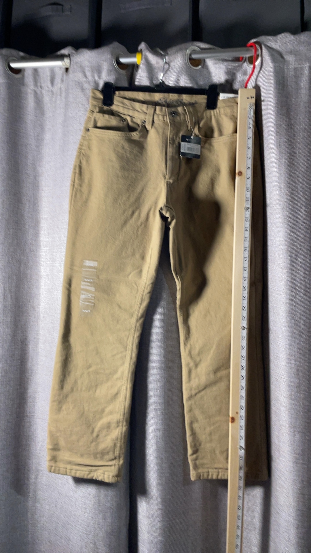 Eddie Bauer Fleece-Lined Flex Mountain Pants Saddle 33x30 NWT