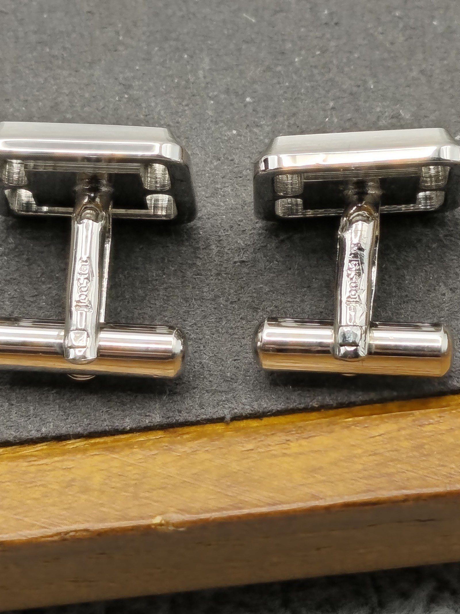 Leonal Silver & Opal Mosaic Cufflinks & Tie Clip Set image 7