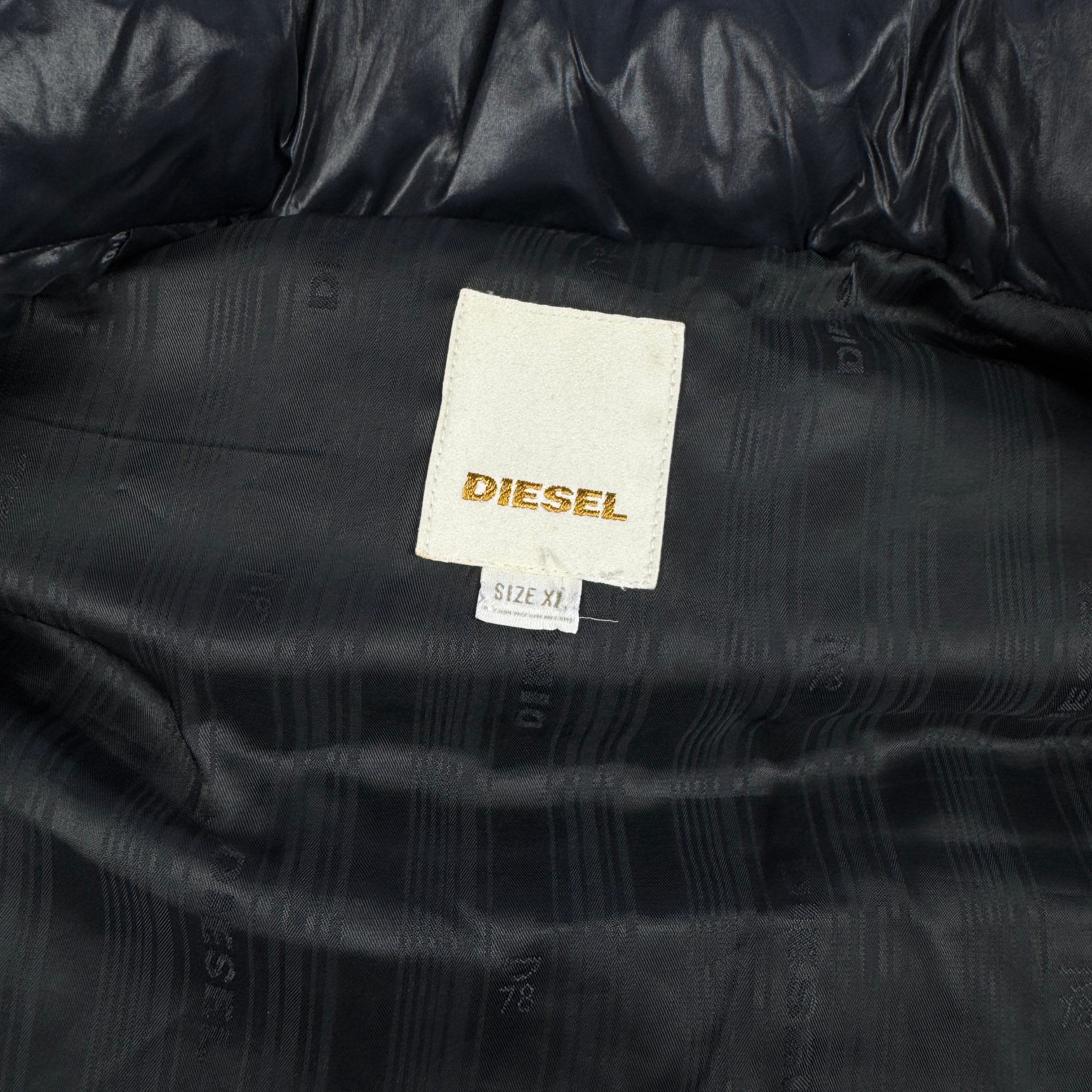 Women`s Diesel Black Puffer Gilet Down Vest Size XL image 9