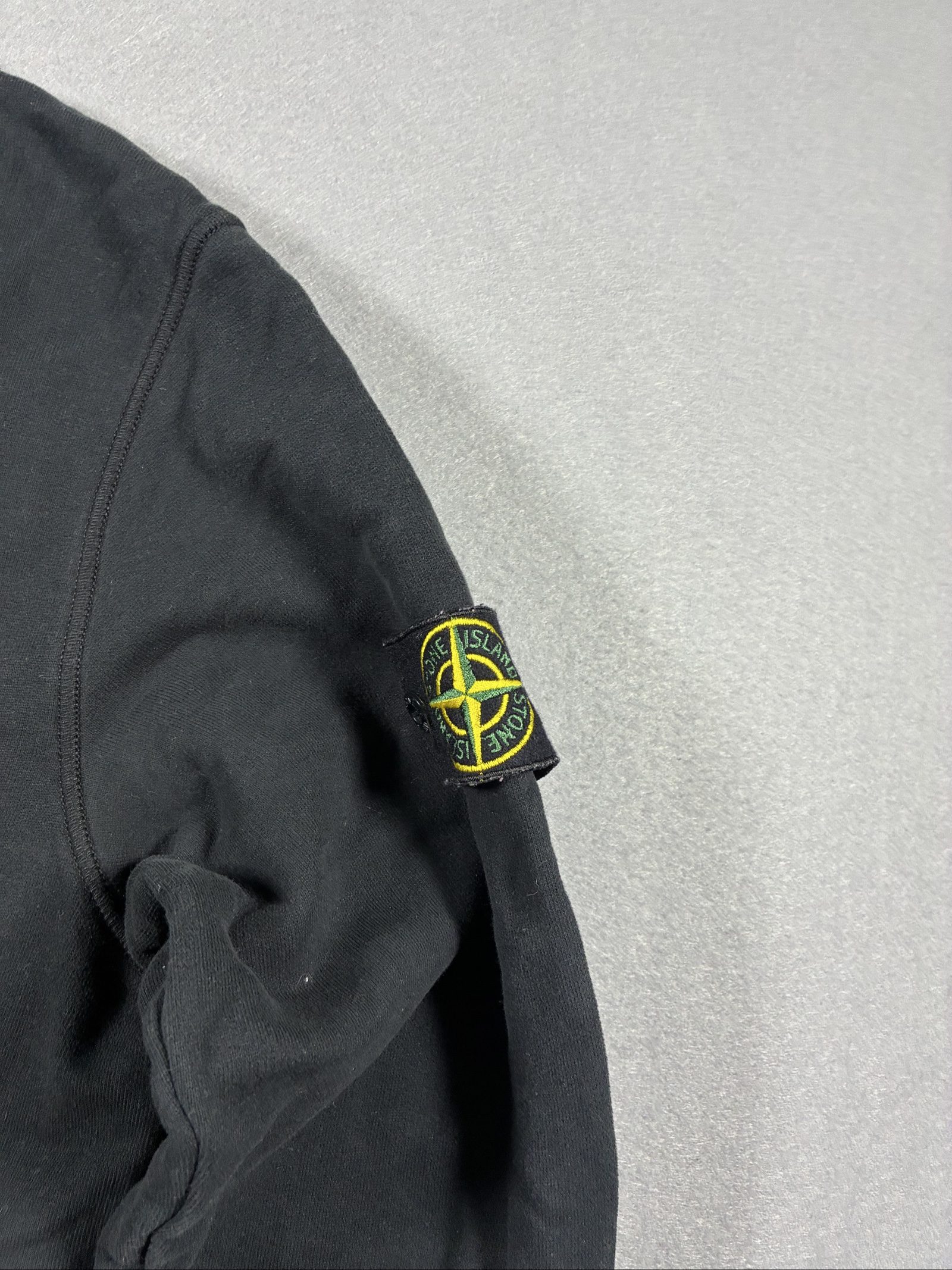 Stone Island Black Cotton Sweatshirt Small Crewneck Pocket Patch image 3