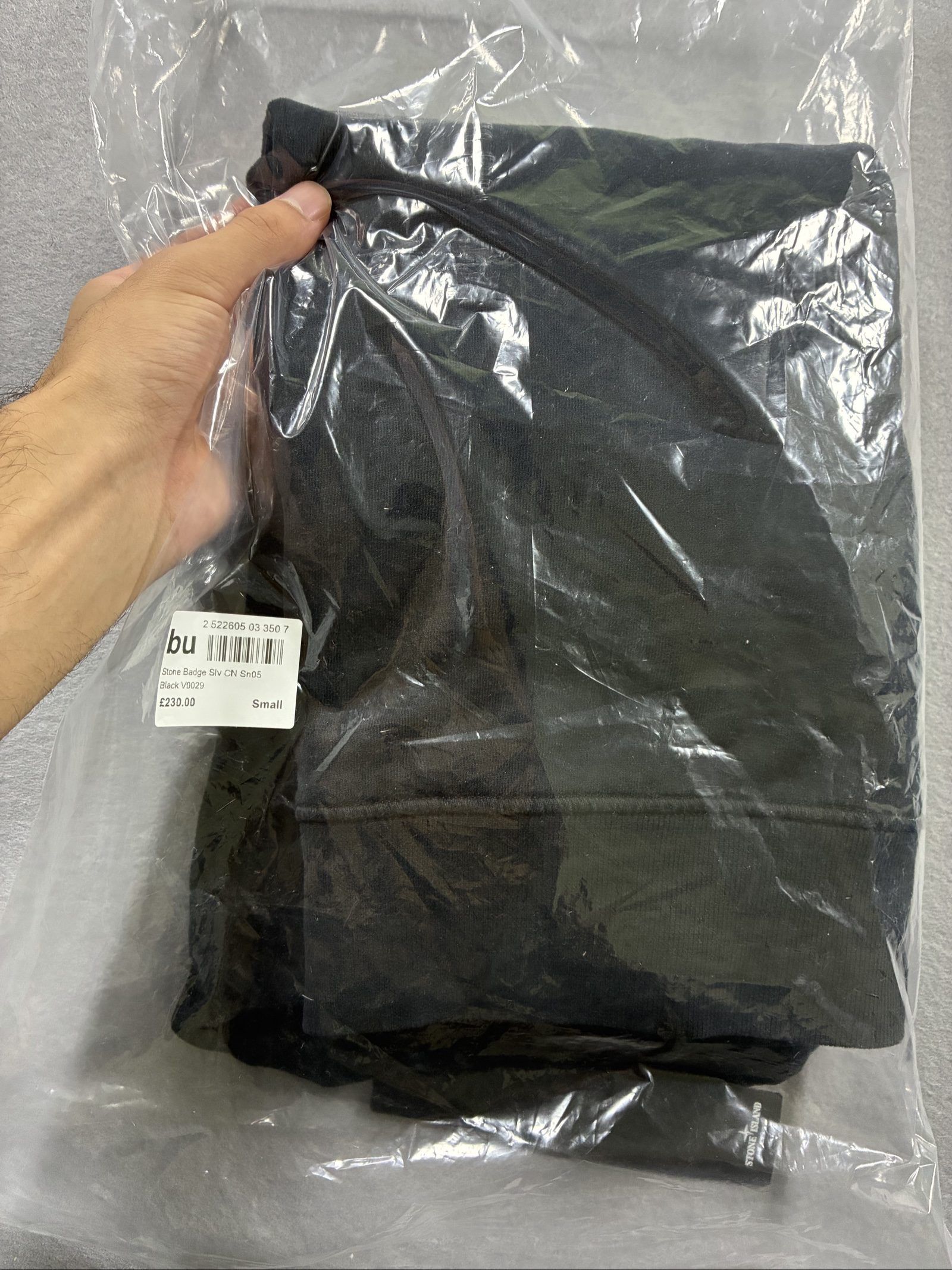 Stone Island Black Cotton Sweatshirt Small Crewneck Pocket Patch image 10