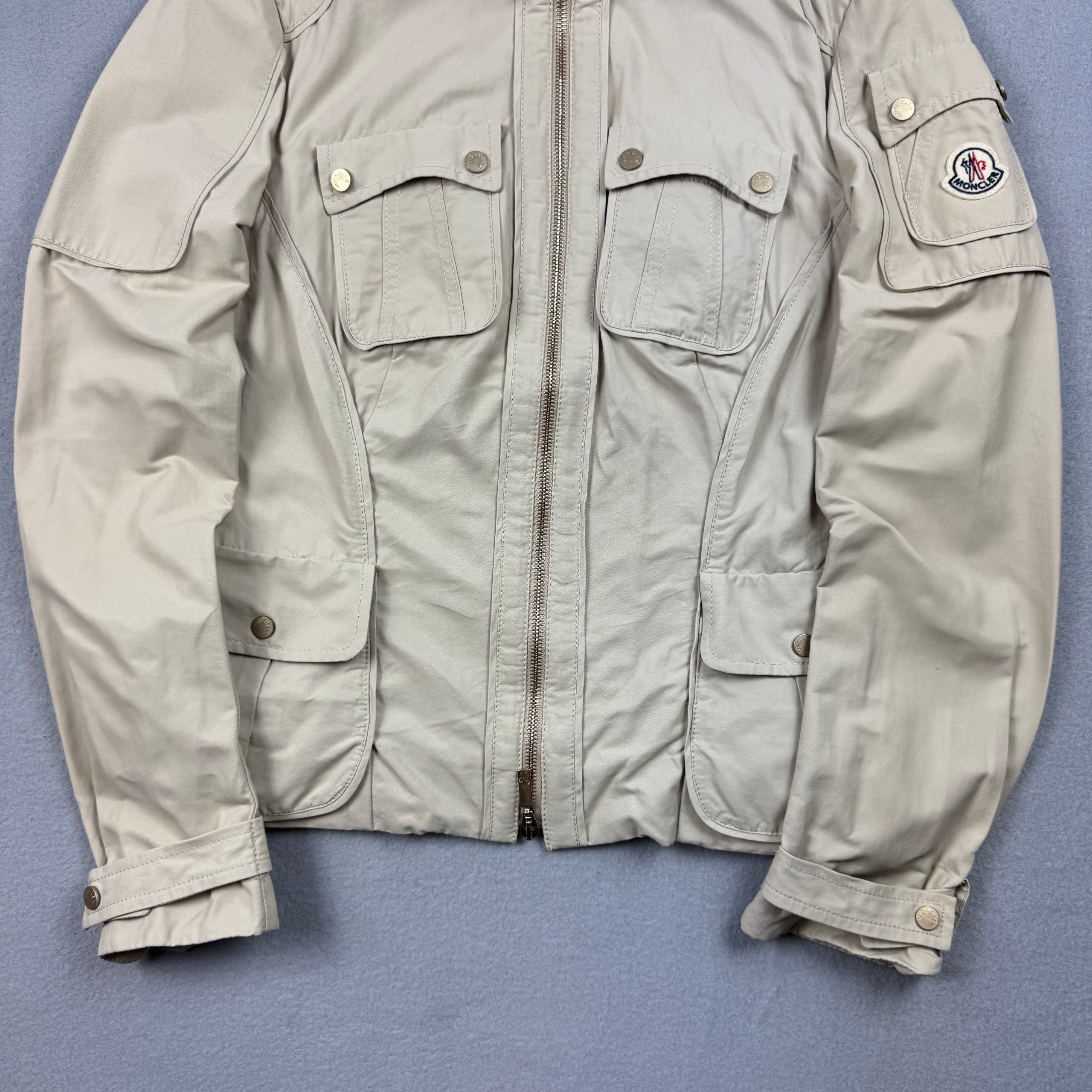 Women`s Moncler Z7E002 Beige Cotton Blend Lightweight Jacket Size 1 / S image 3