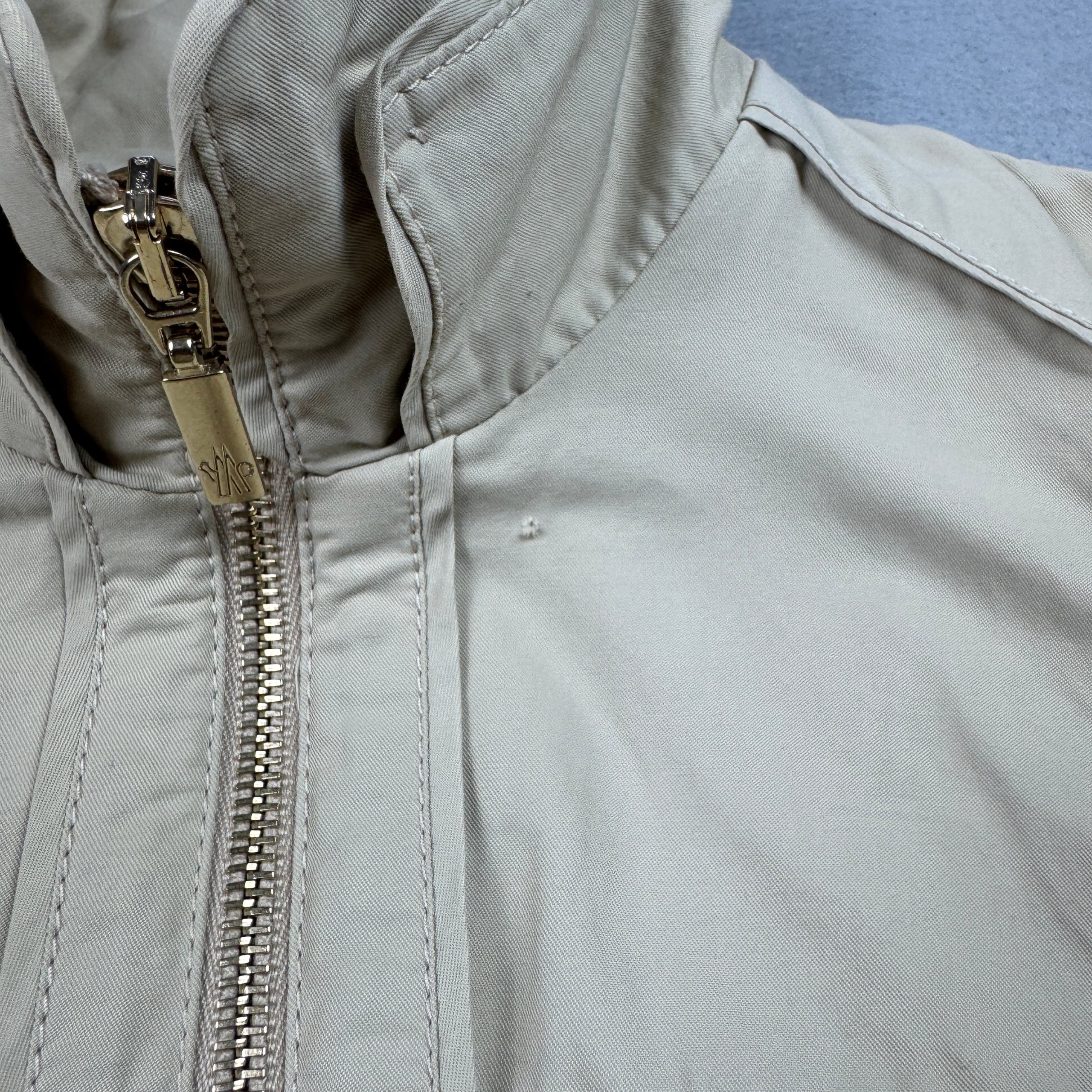 Women`s Moncler Z7E002 Beige Cotton Blend Lightweight Jacket Size 1 / S image 5