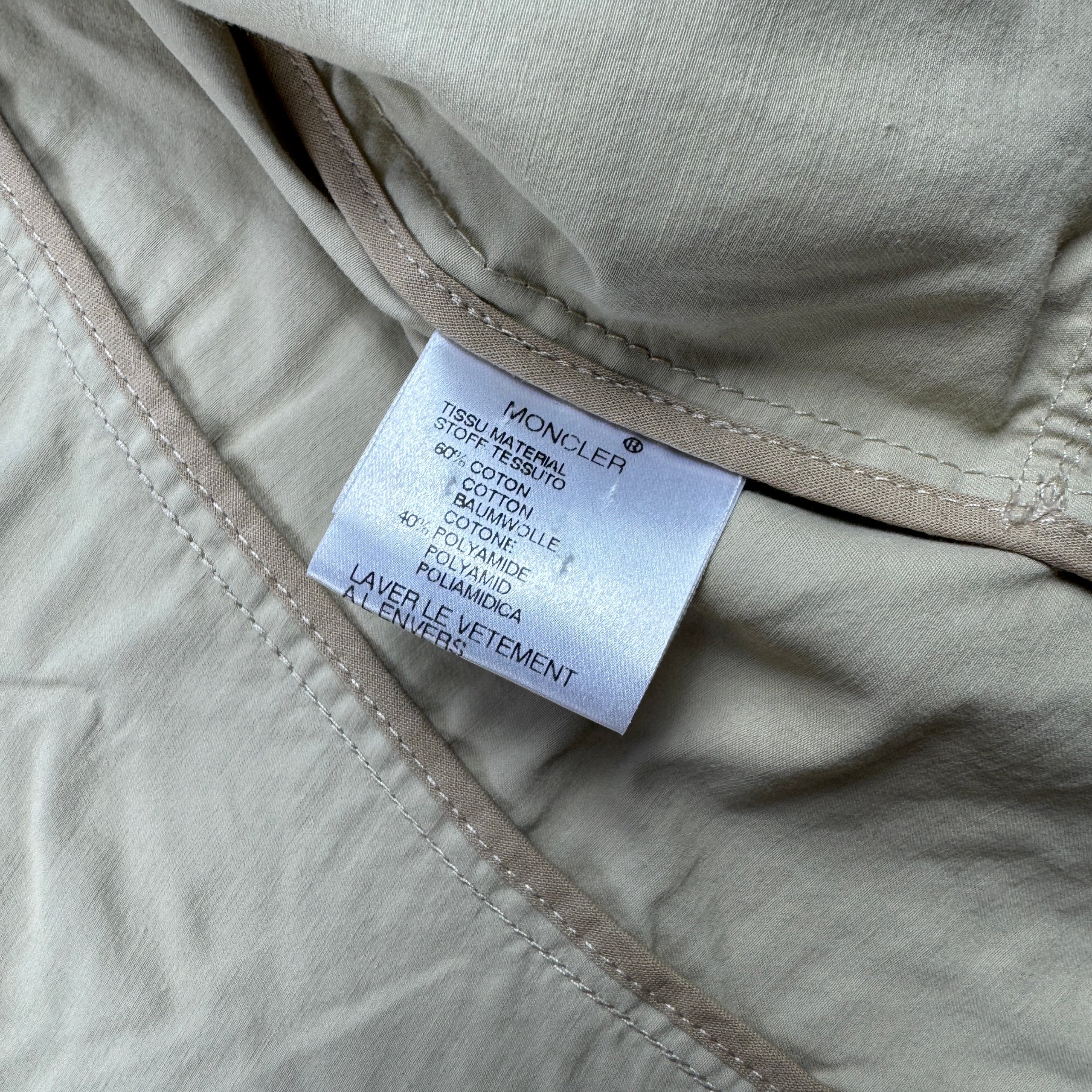 Women`s Moncler Z7E002 Beige Cotton Blend Lightweight Jacket Size 1 / S image 8