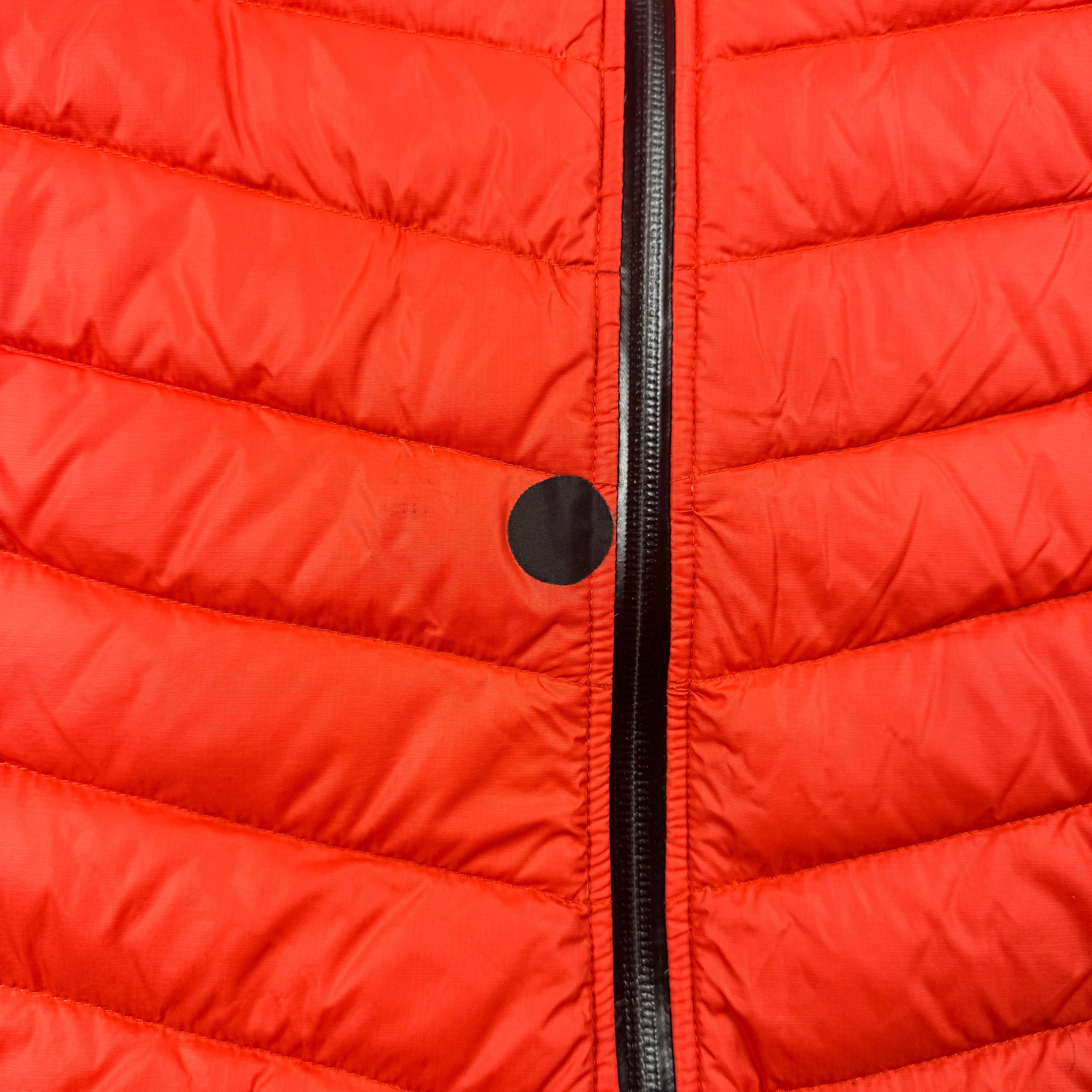 Men`s Peak Performance Frost down H Orange Puffer Jacket Hooded Lightweight Size M image 6