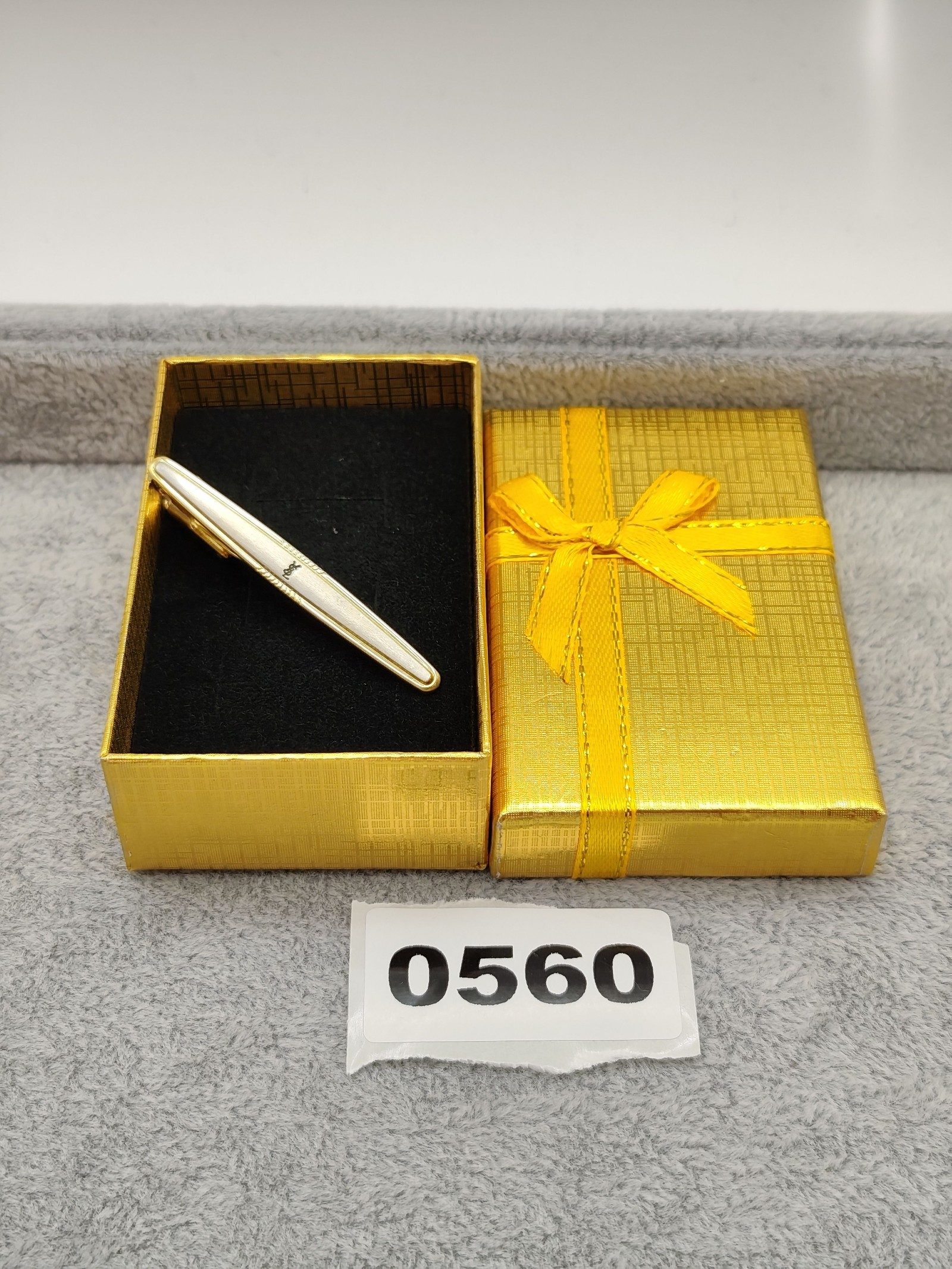 YSL Gold & Silver Tie Clip with Box