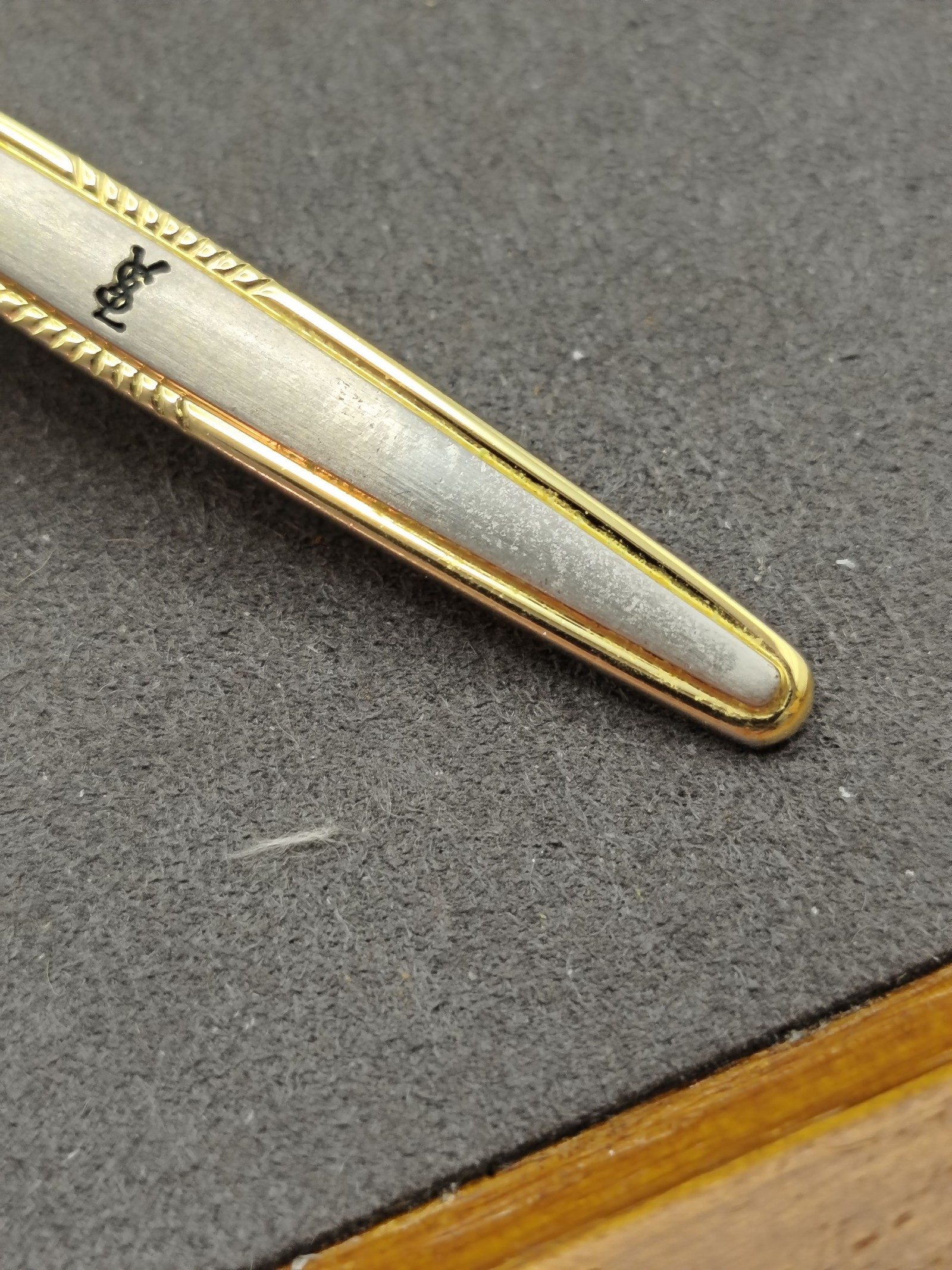 YSL Gold & Silver Tie Clip with Box image 4
