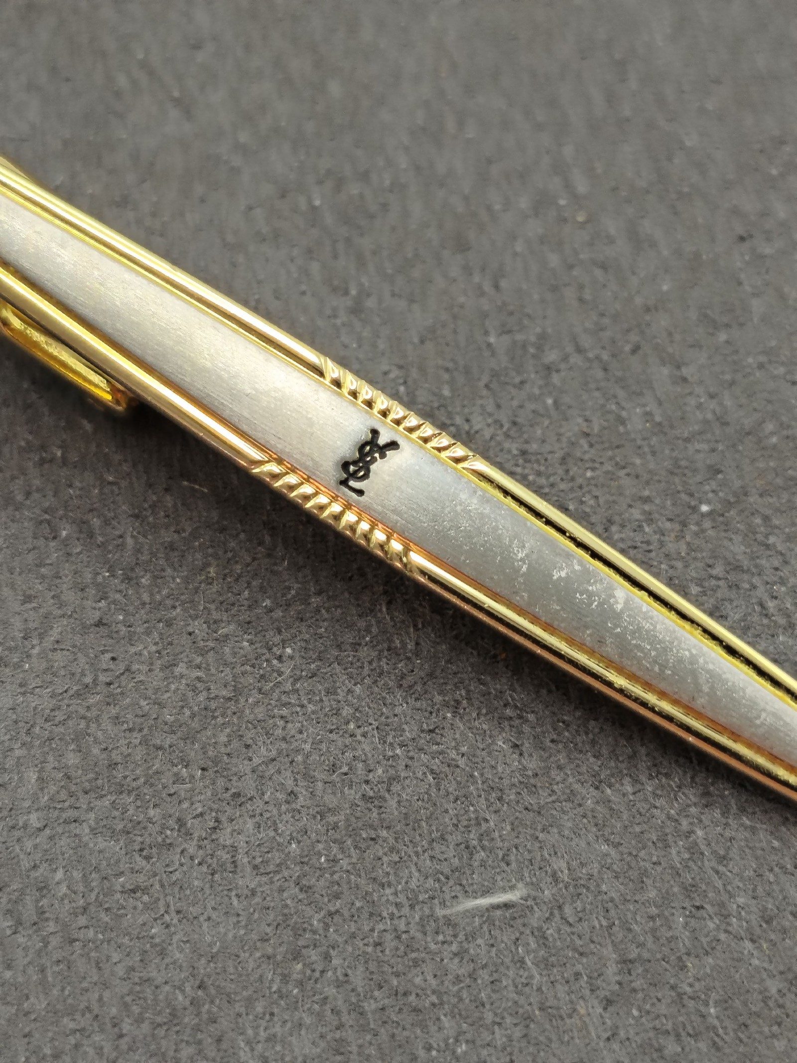 YSL Gold & Silver Tie Clip with Box image 5