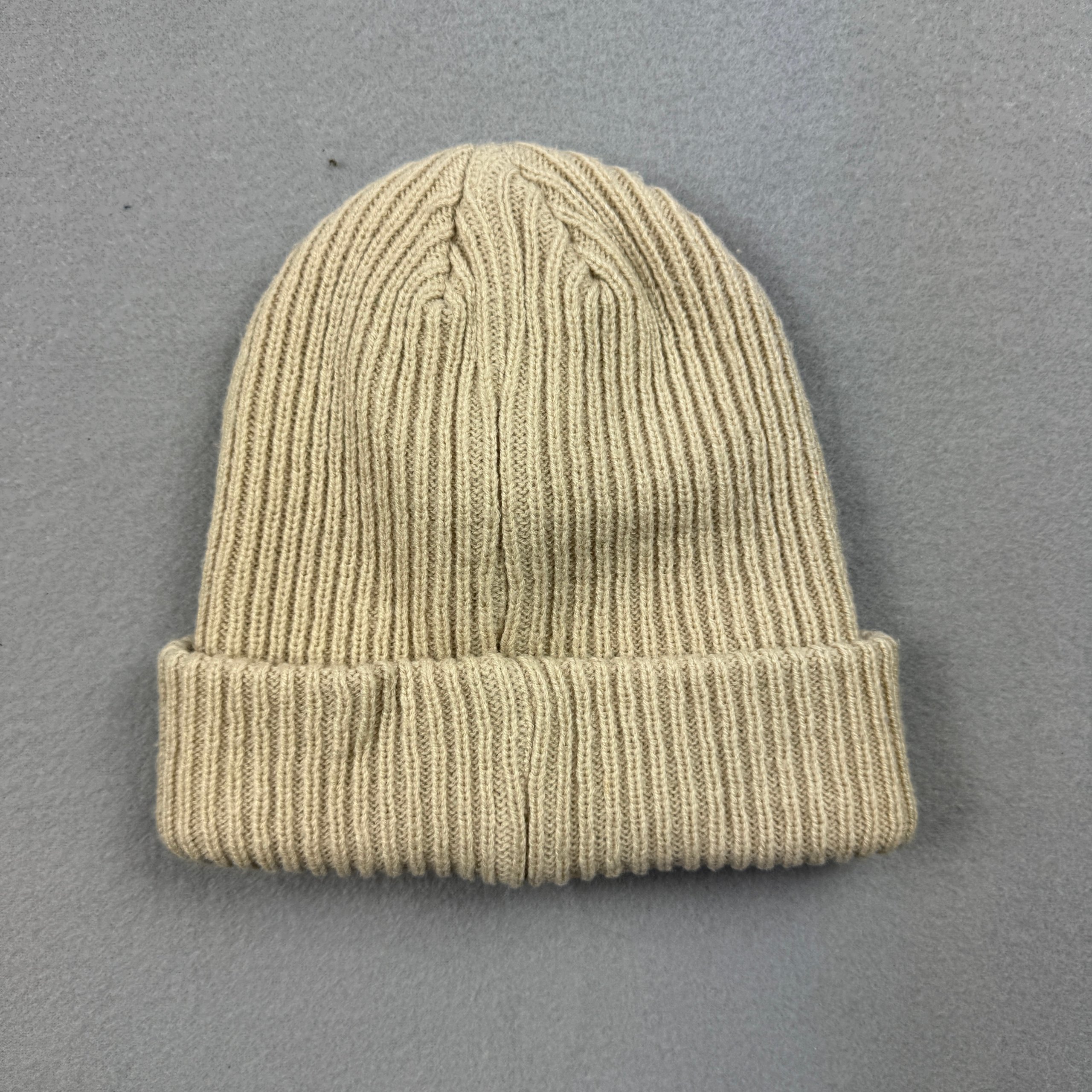 Prada Beige Ribbed Wool Beanie One Size image 2