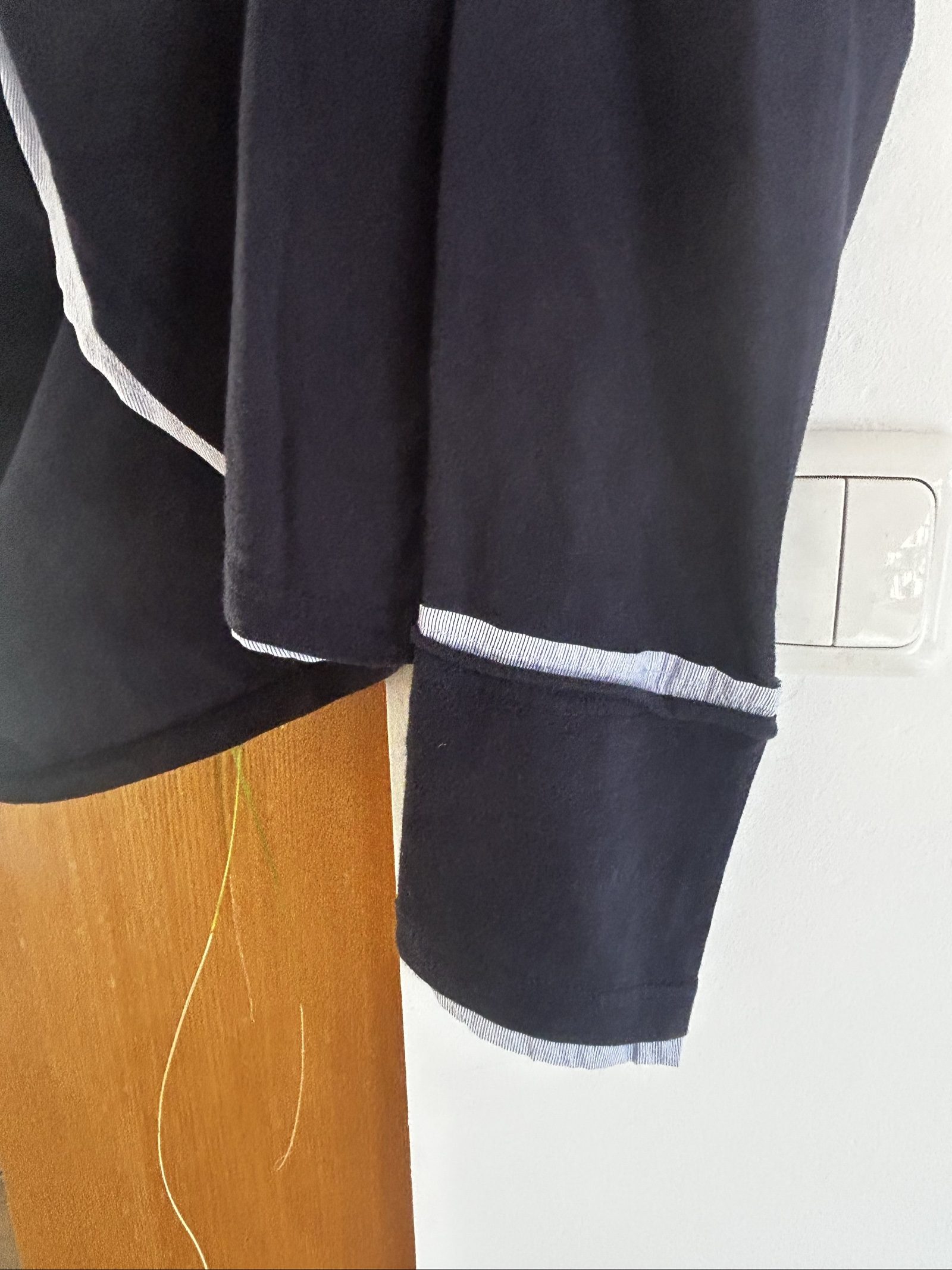 Y's Black & White Cotton Open Cardigan Size 2 Made in Japan image 3
