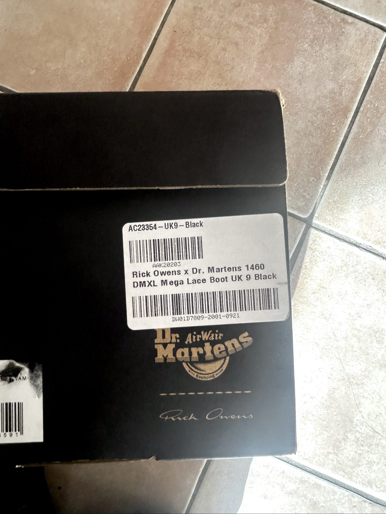 Dr. Martens x Rick Owens Black Leather Combat Boots UK 9 EU 43 image 8