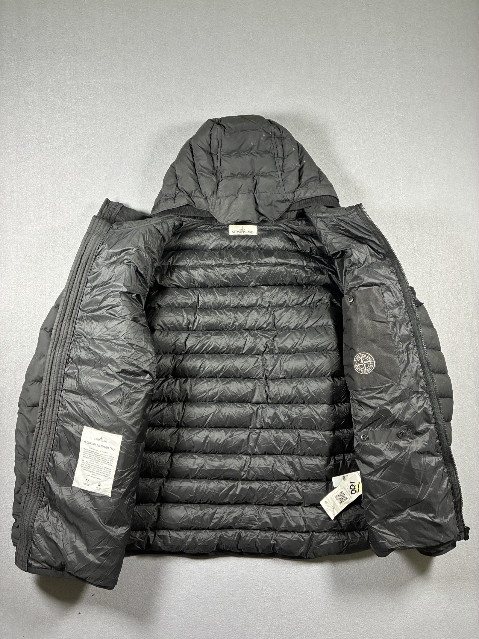 Stone Island Black Quilted Puffer Jacket Medium Hooded image 9