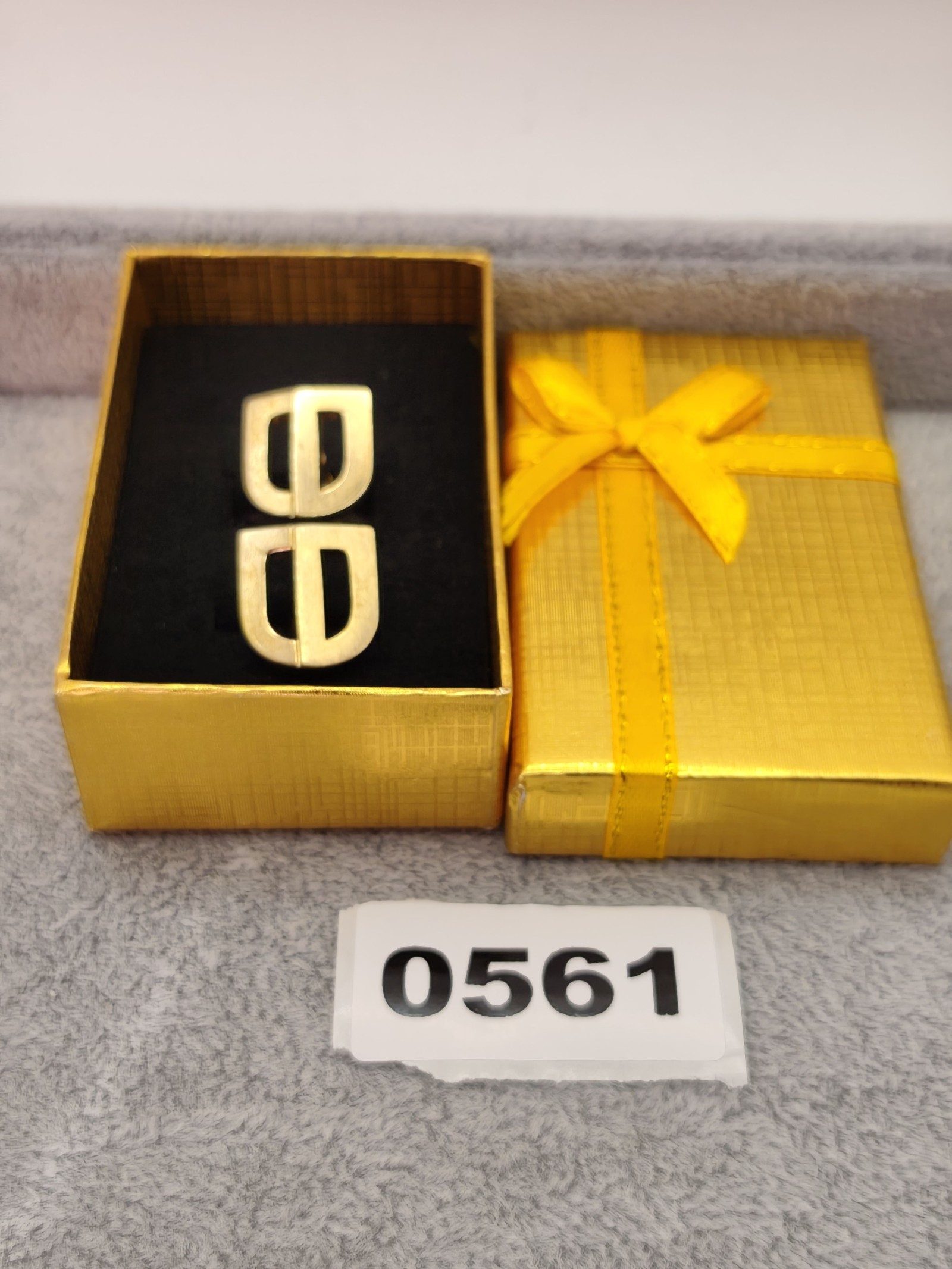 Gold Tone Clip On Earrings in Gift Box