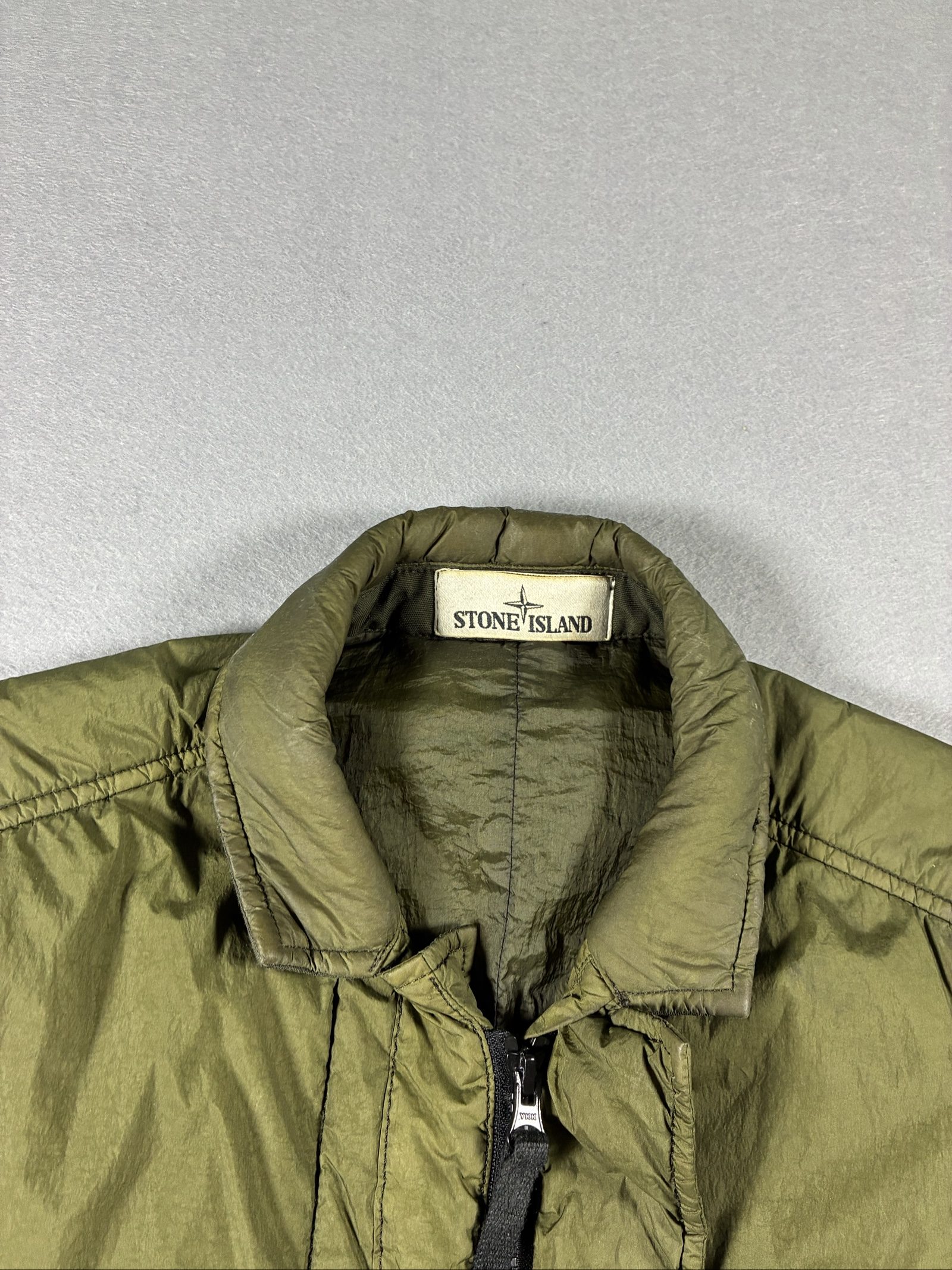 Stone Island Olive Green Garment Dyed Crinkle Reps Jacket Medium image 2