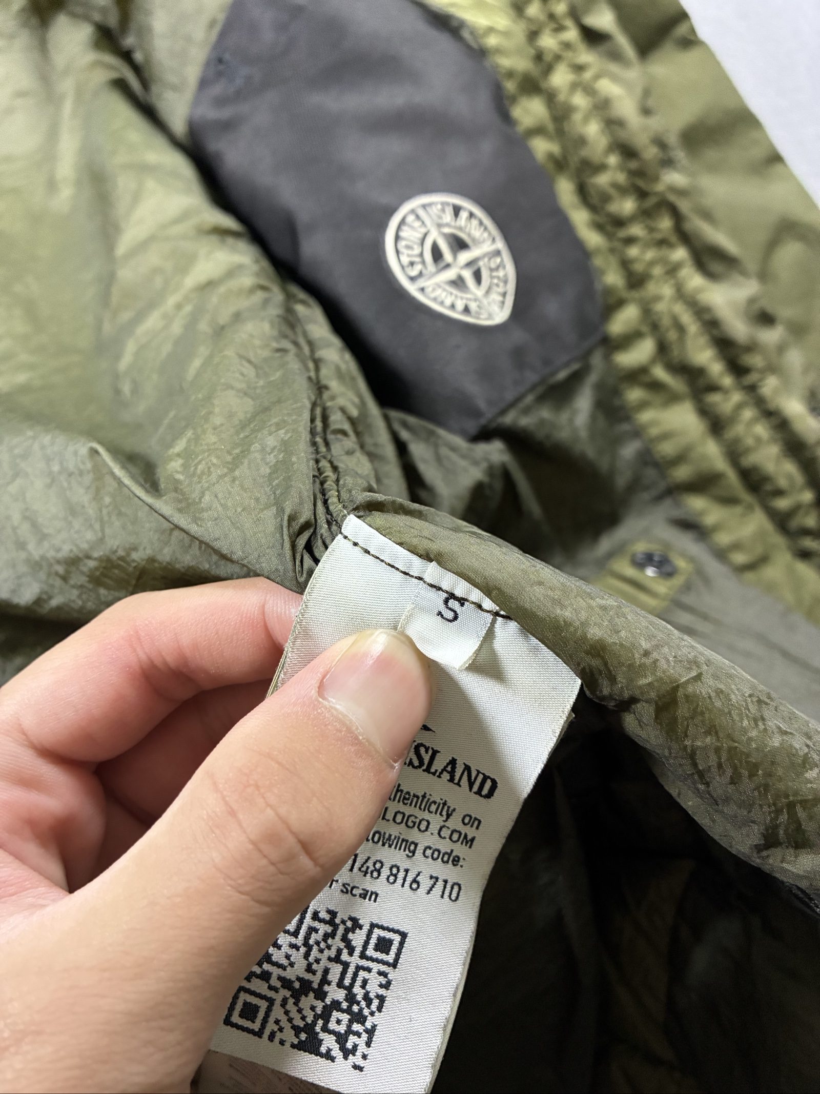 Stone Island Olive Green Garment Dyed Crinkle Reps Jacket Medium image 8