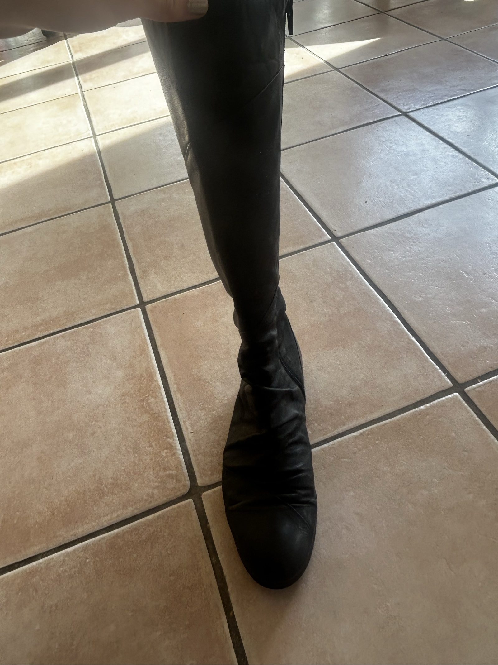 Women's Black Leather Knee-High Boots EU 41 image 3