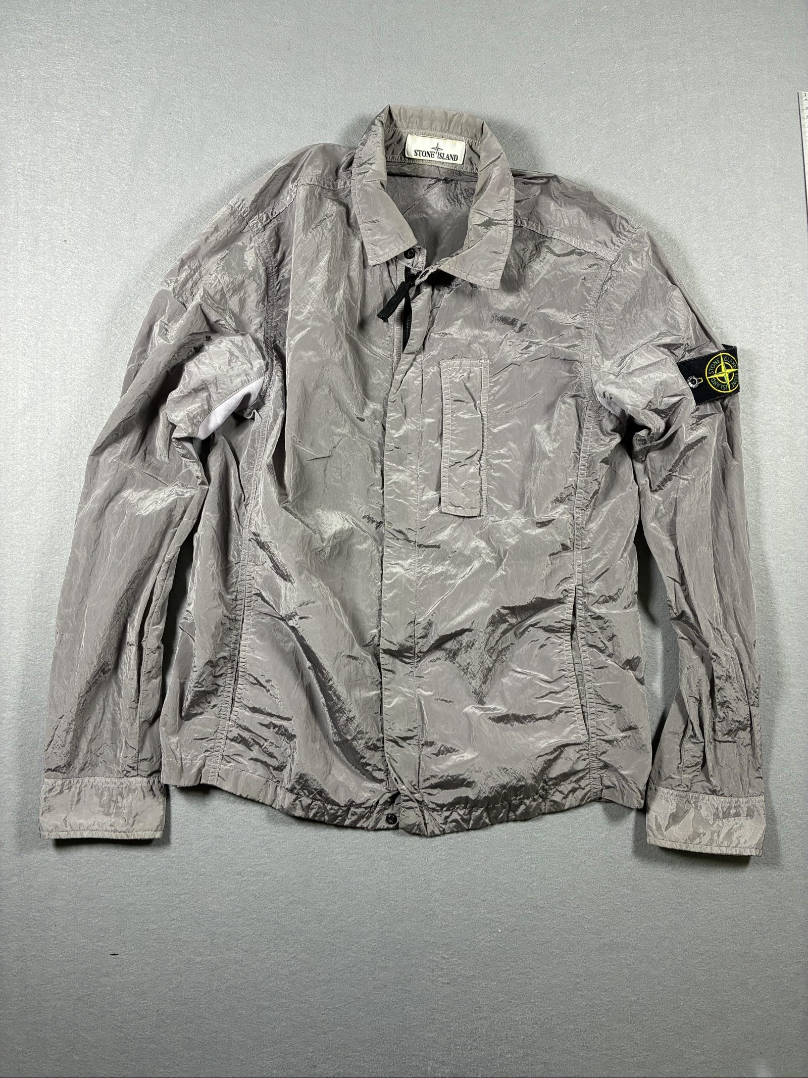 Stone Island Grey Lightweight Nylon Jacket Medium